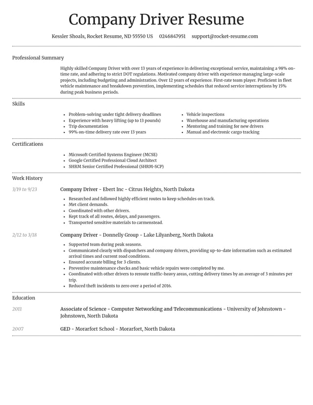 Dignified resume template