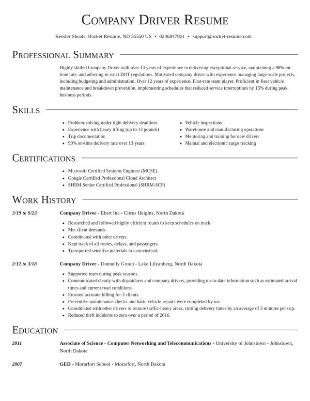 Director resume template