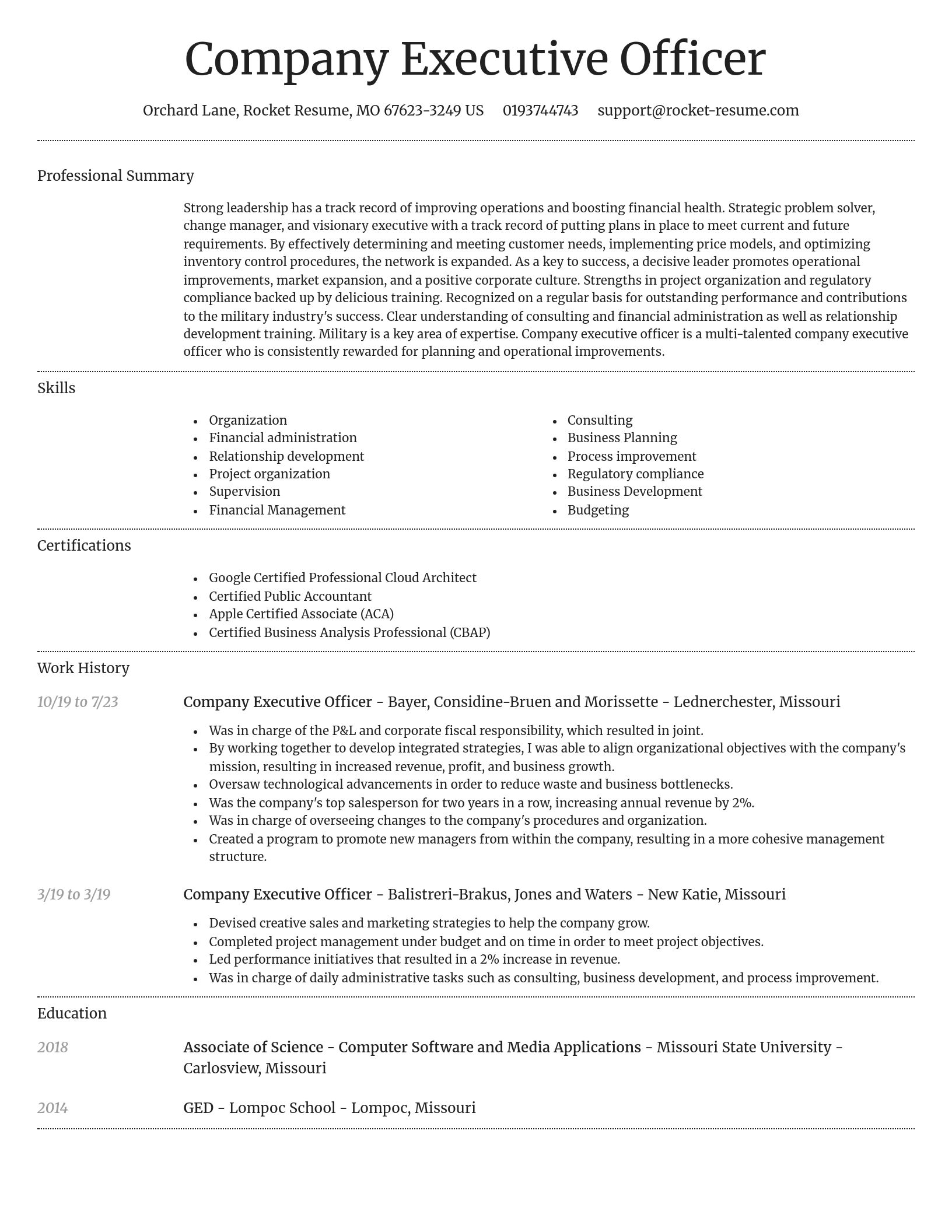 Dignified resume template