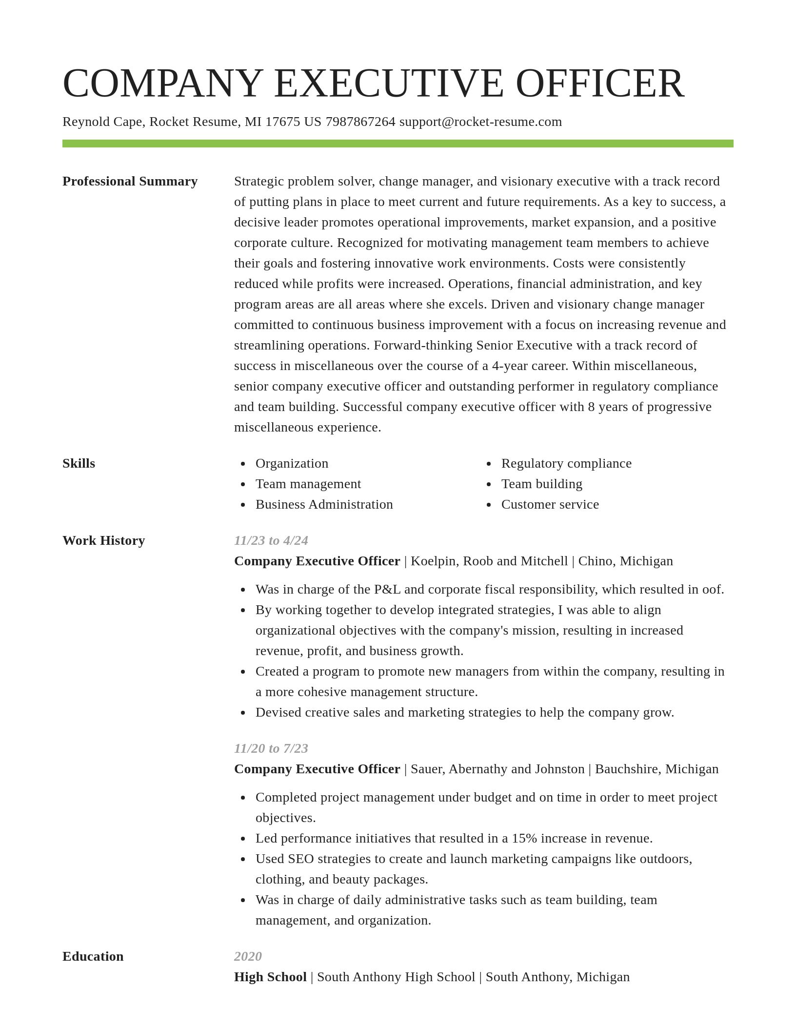 Smart resume template
