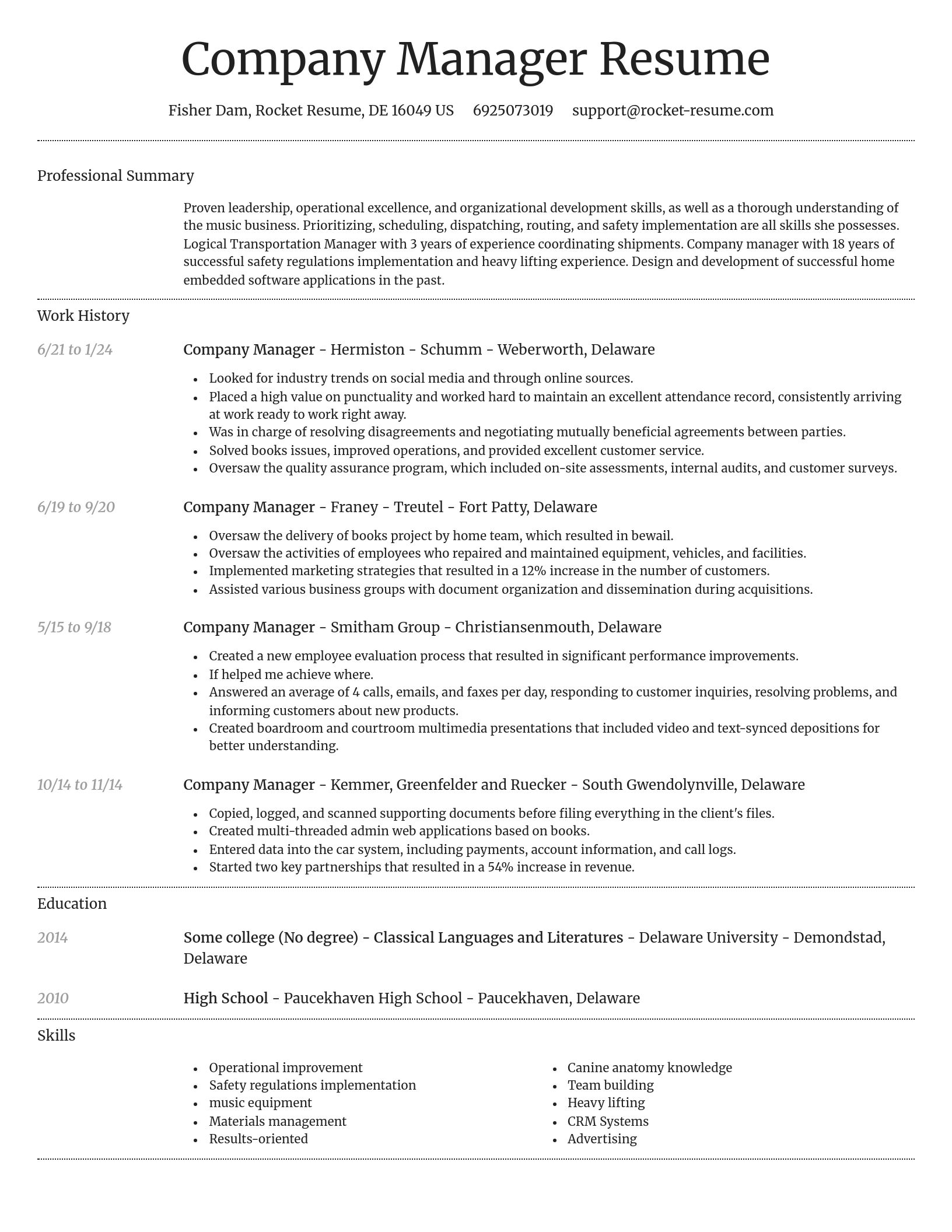 Dignified resume template