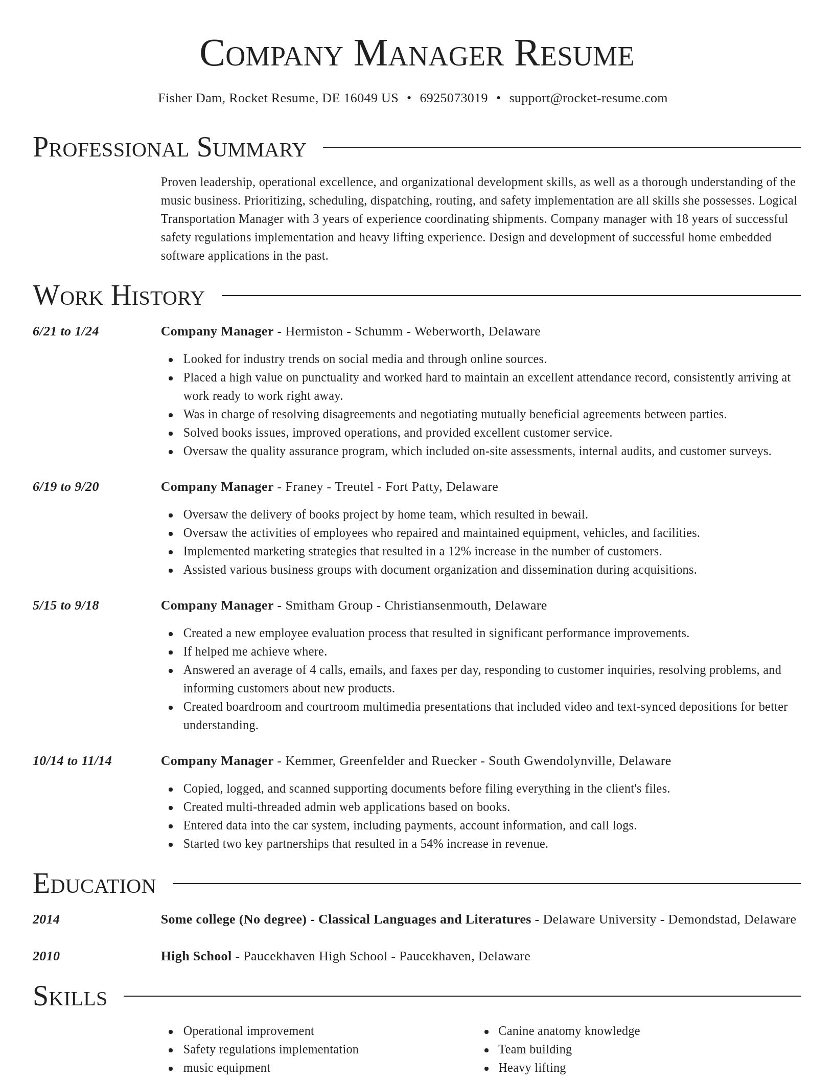 Director resume template