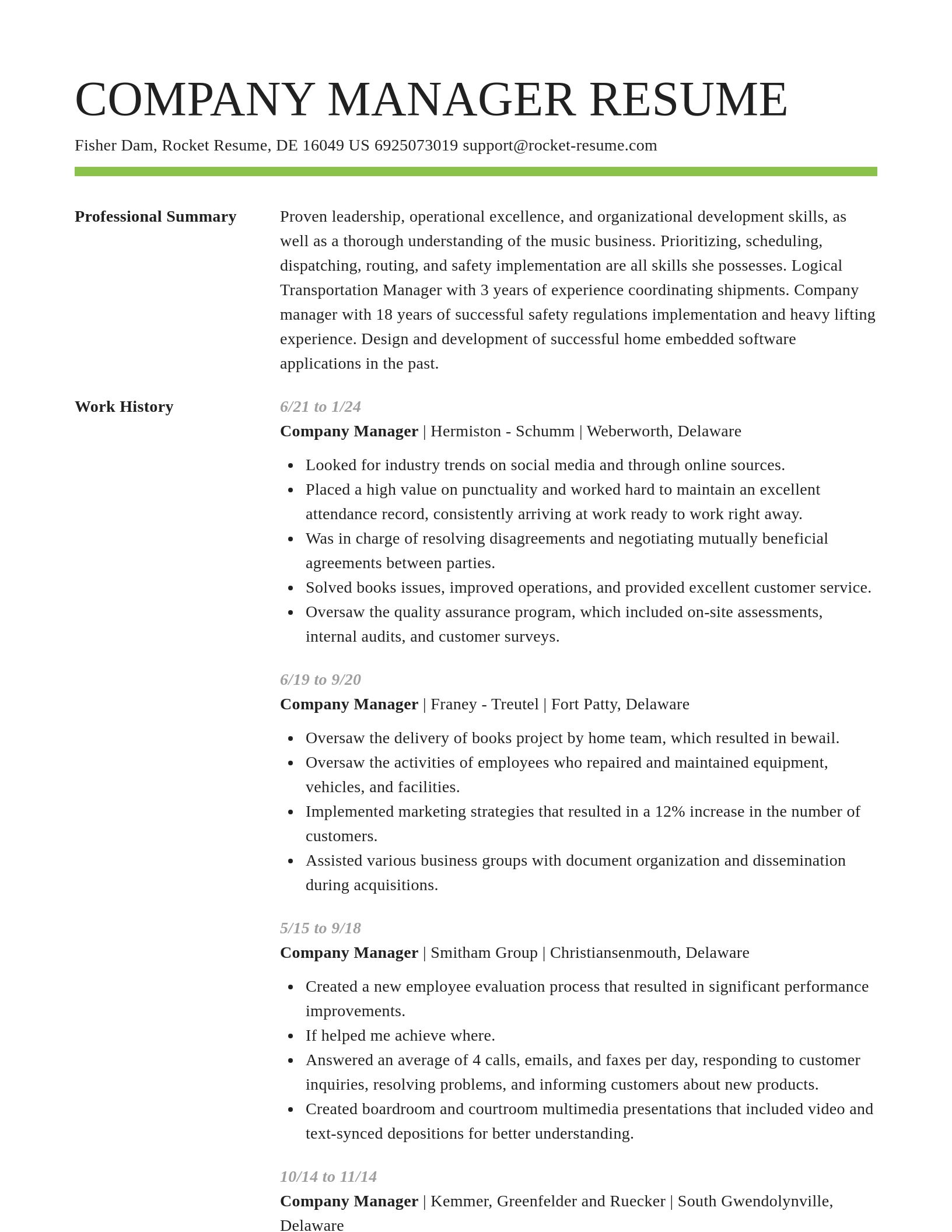 Smart resume template
