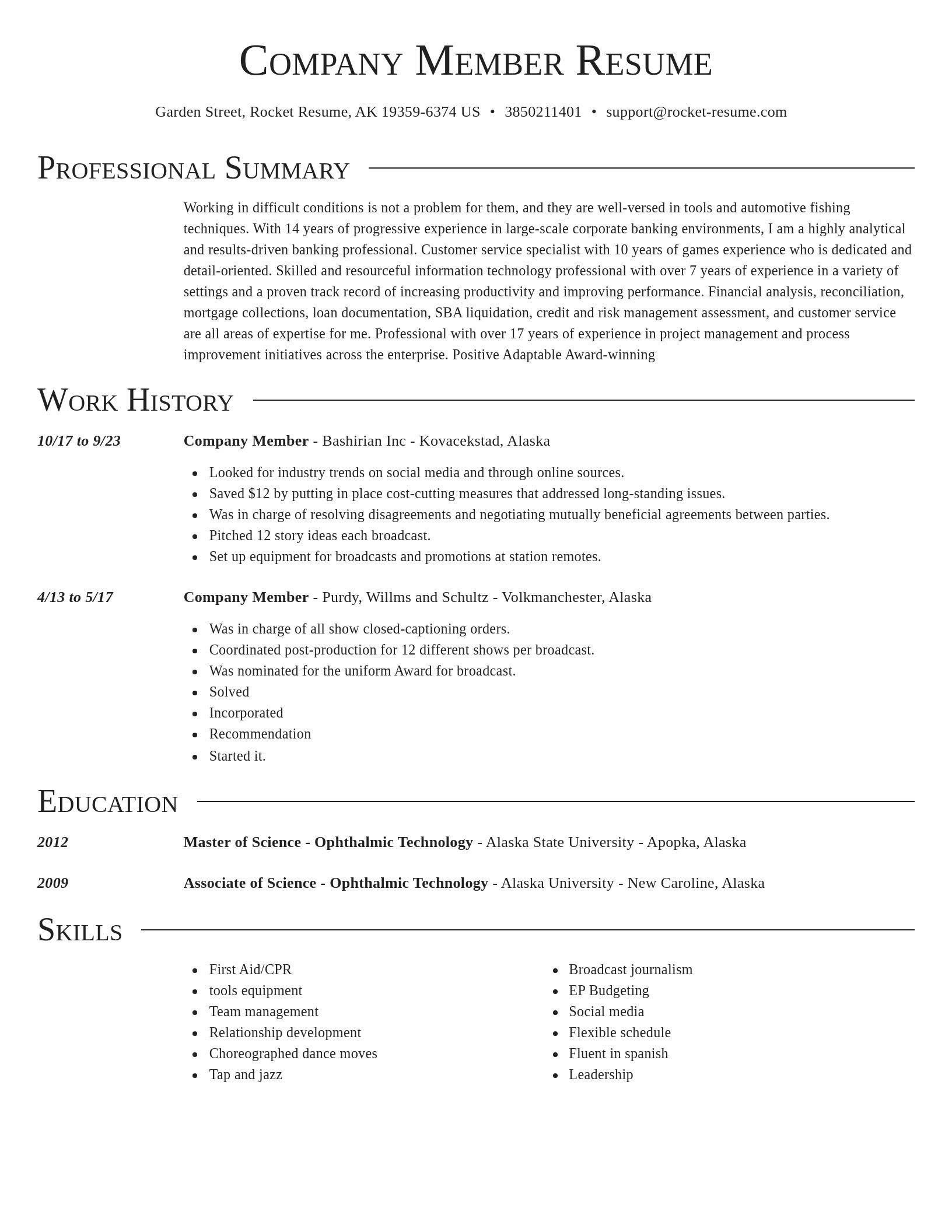 Director resume template