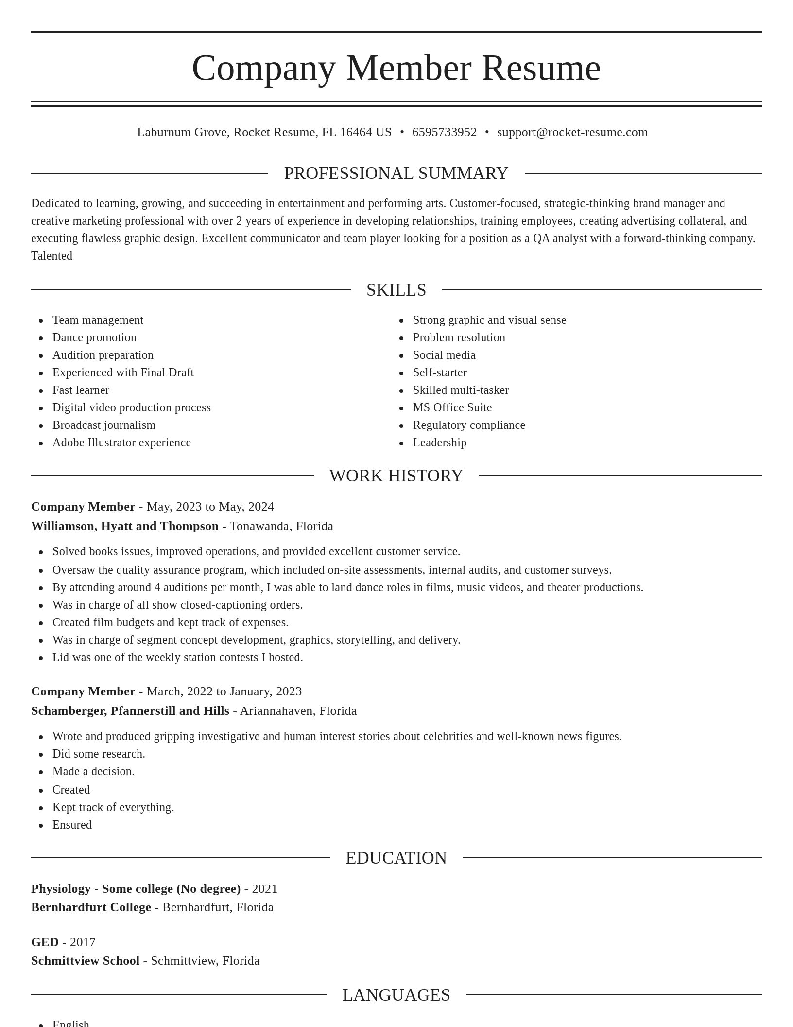 Elegant resume template