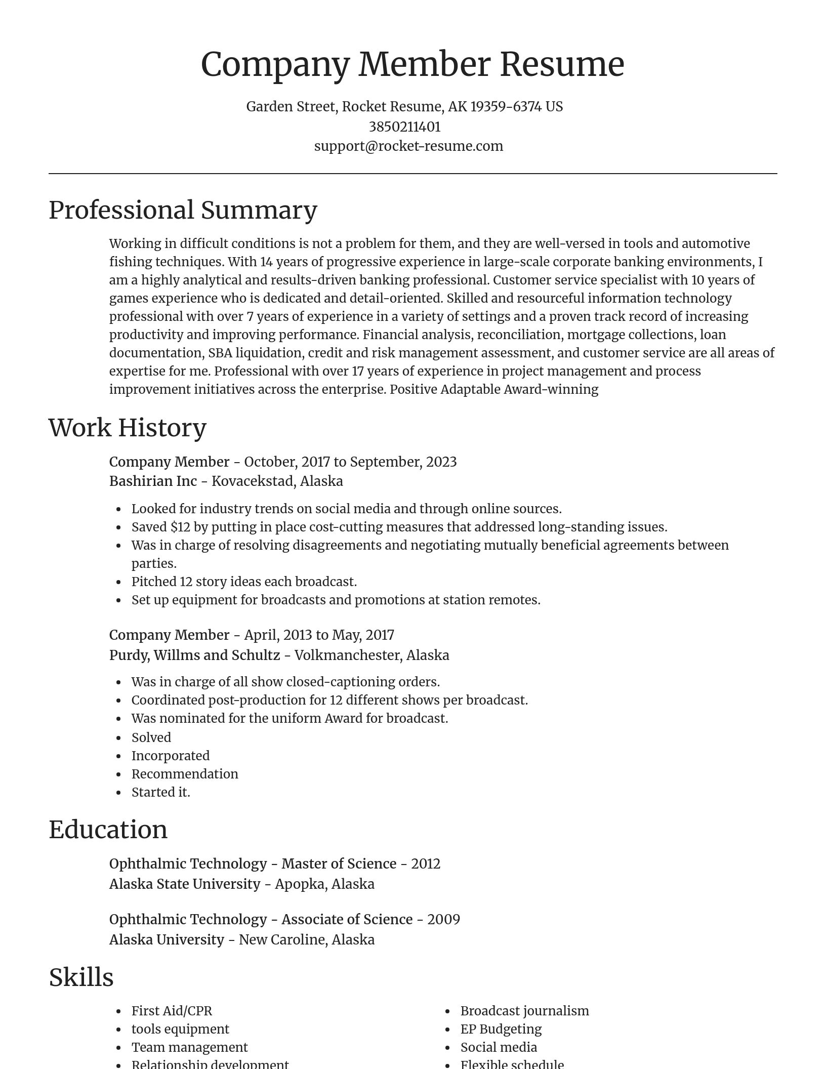 Focal Point resume template