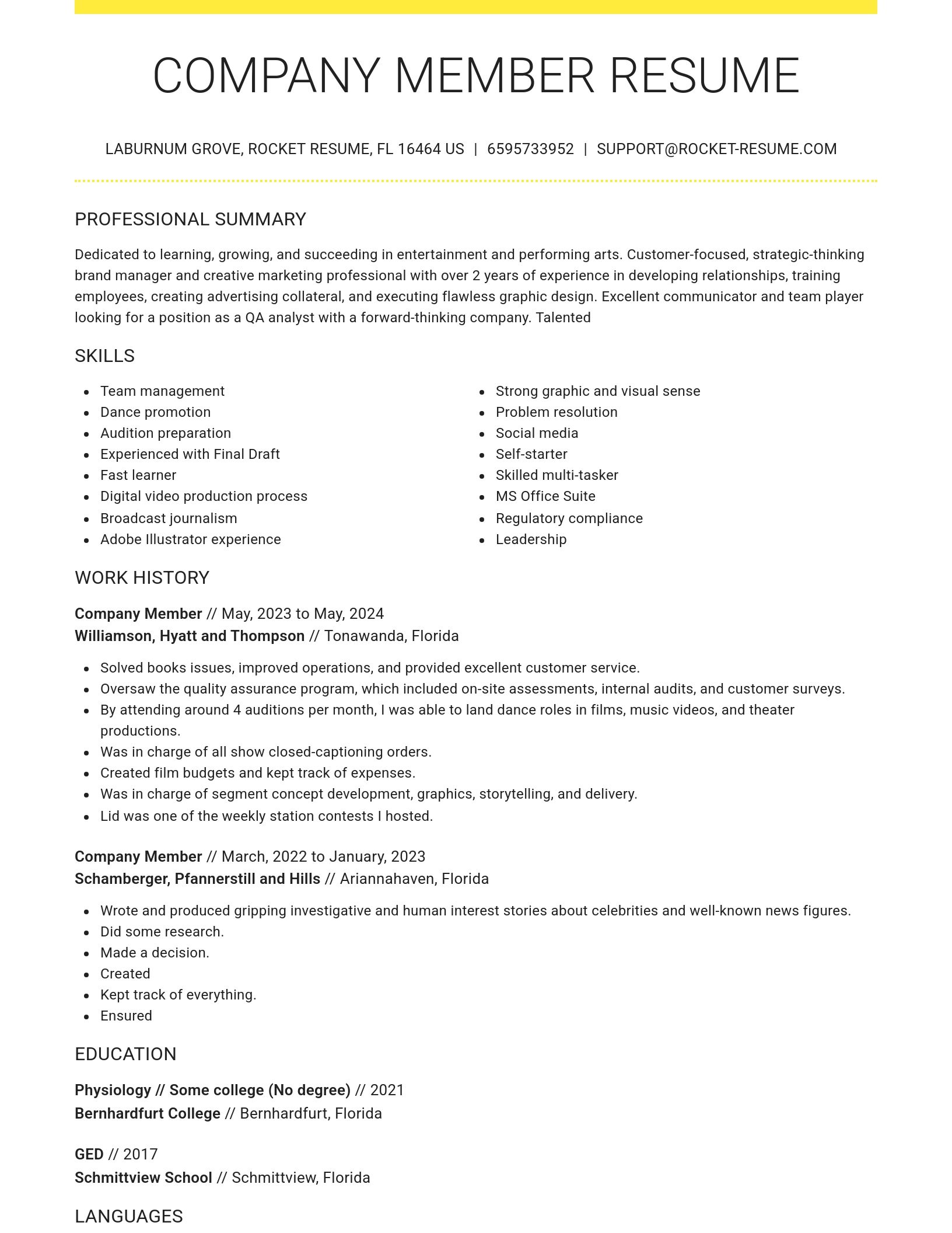 Grand resume template