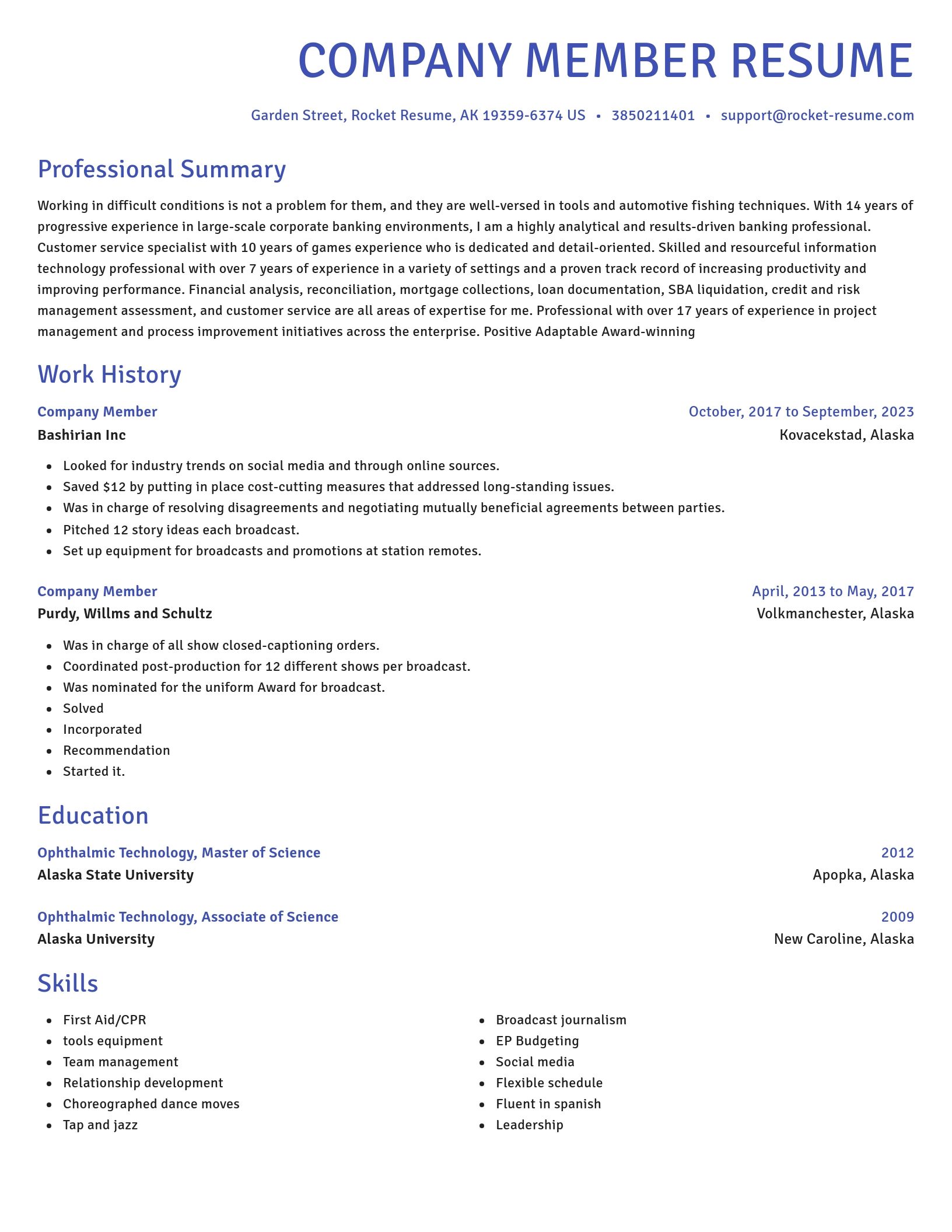 Novel resume template