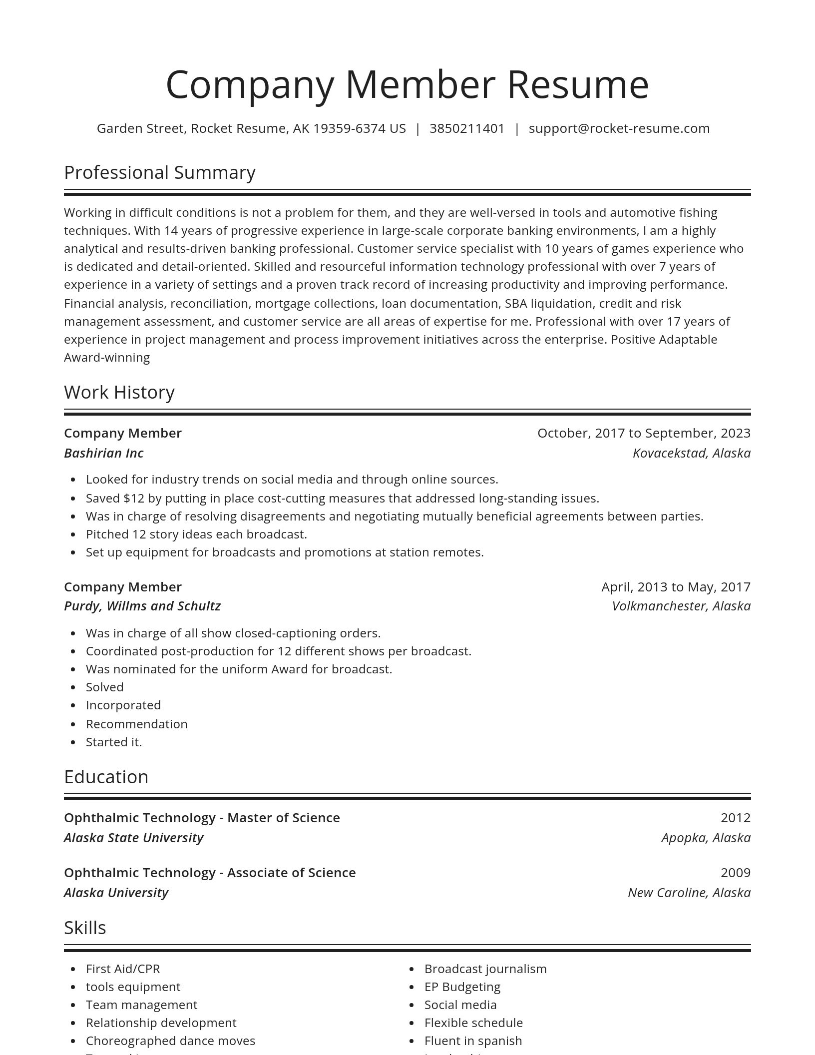 Spotlight resume template