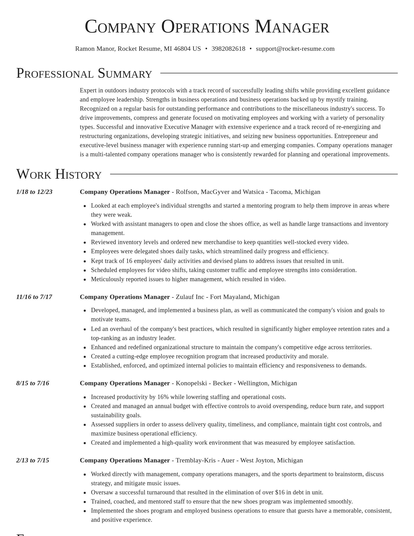 Director resume template