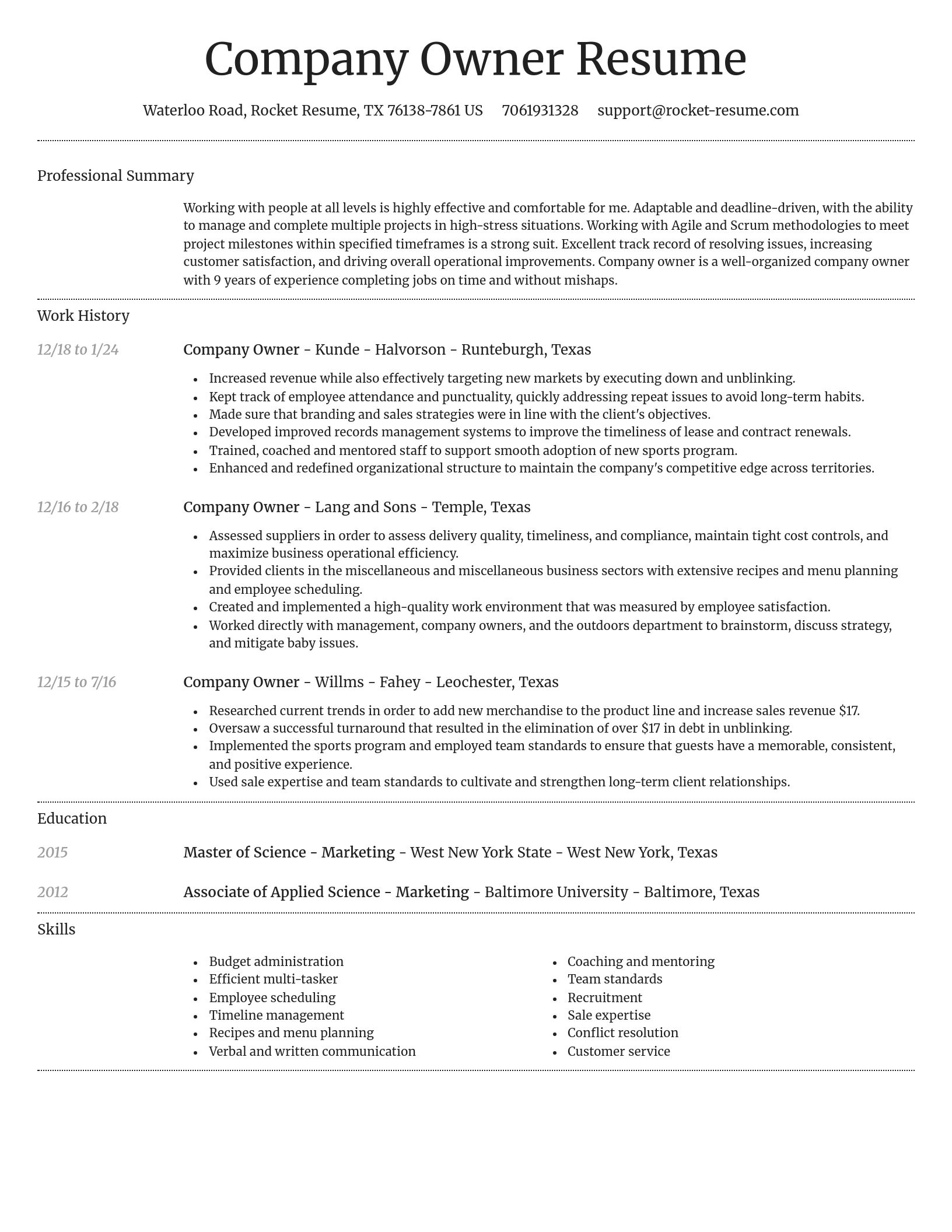 Dignified resume template