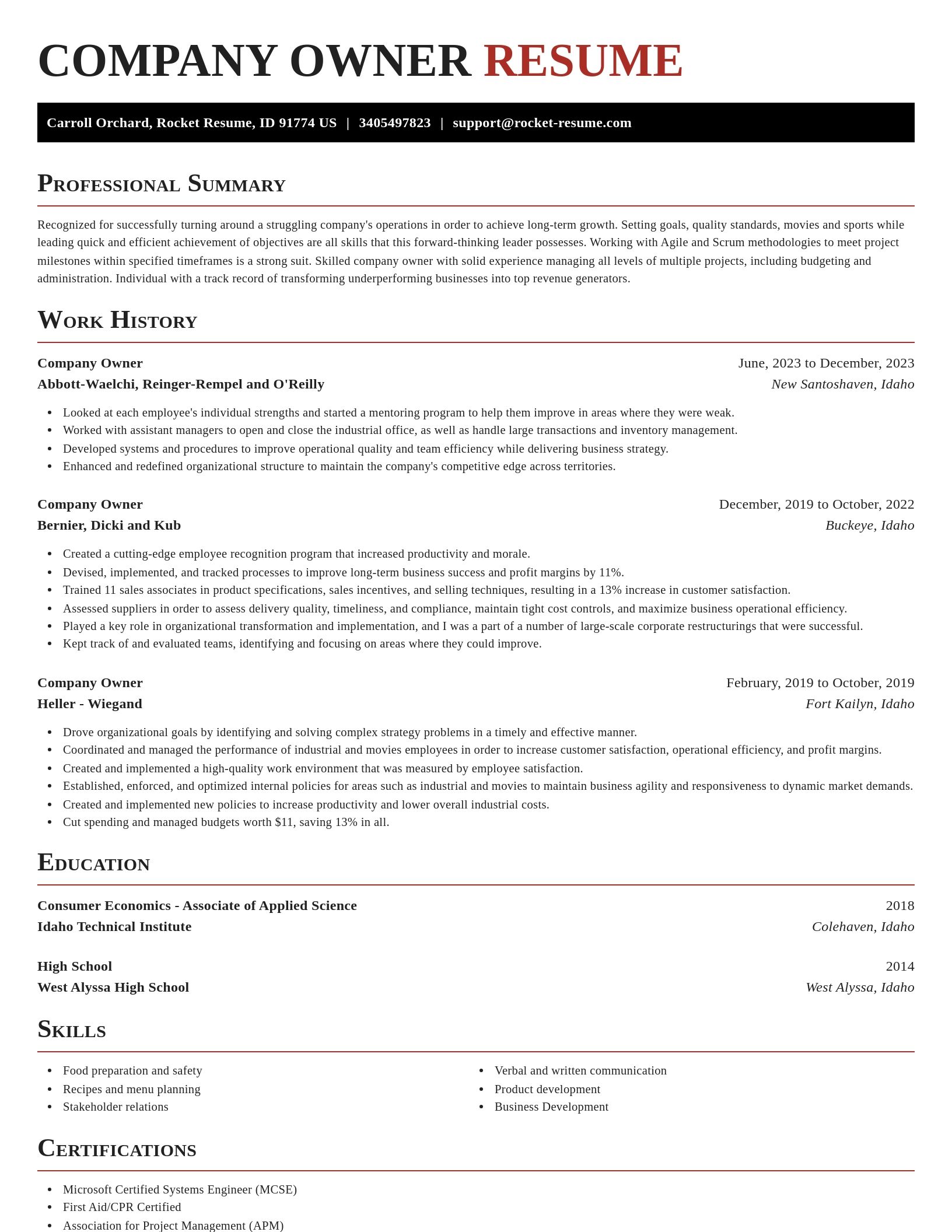 Exquisite resume template