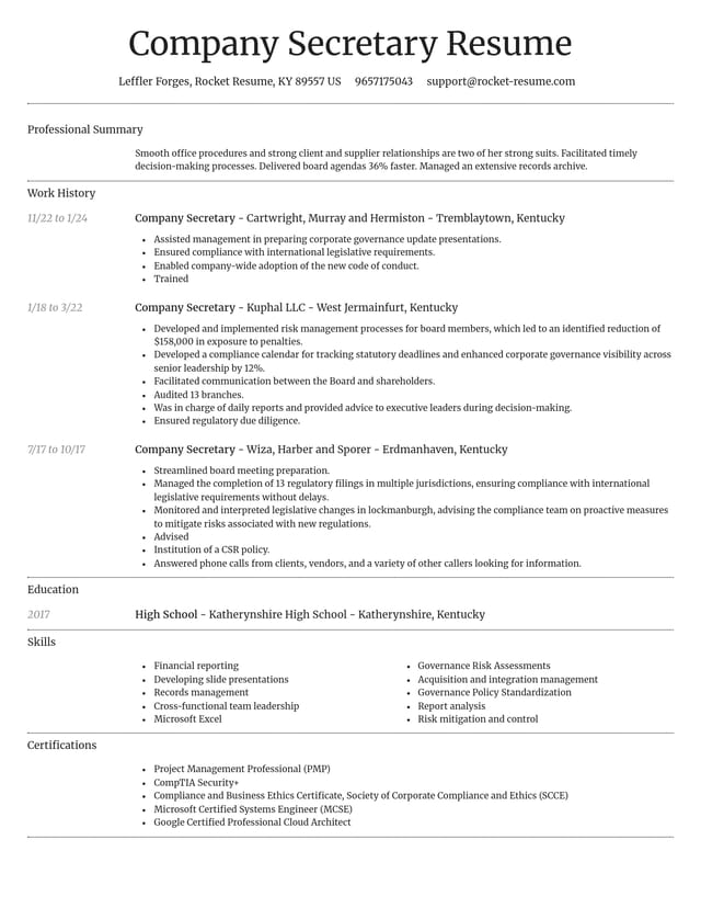 Dignified resume template