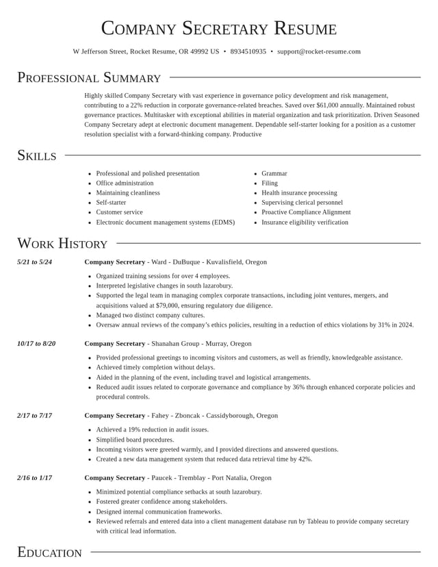 Director resume template
