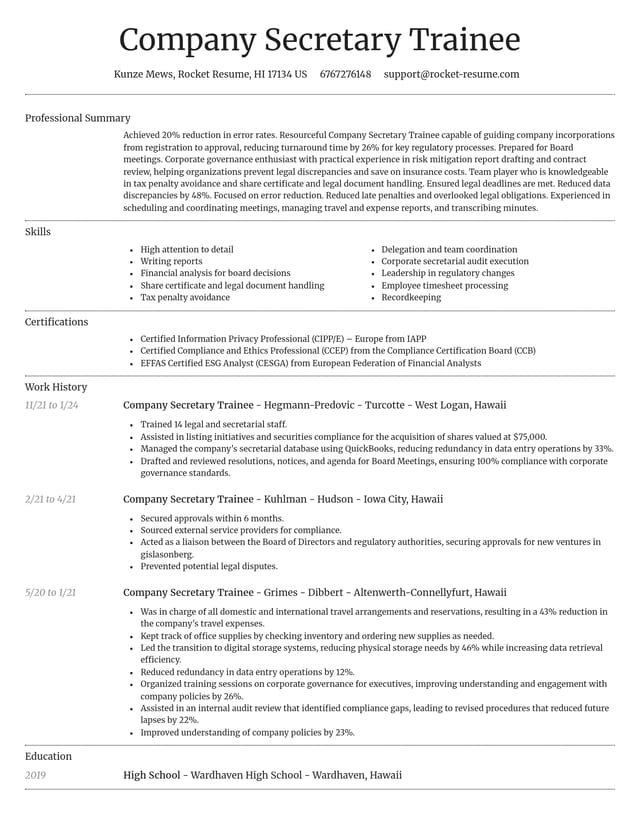 Dignified resume template