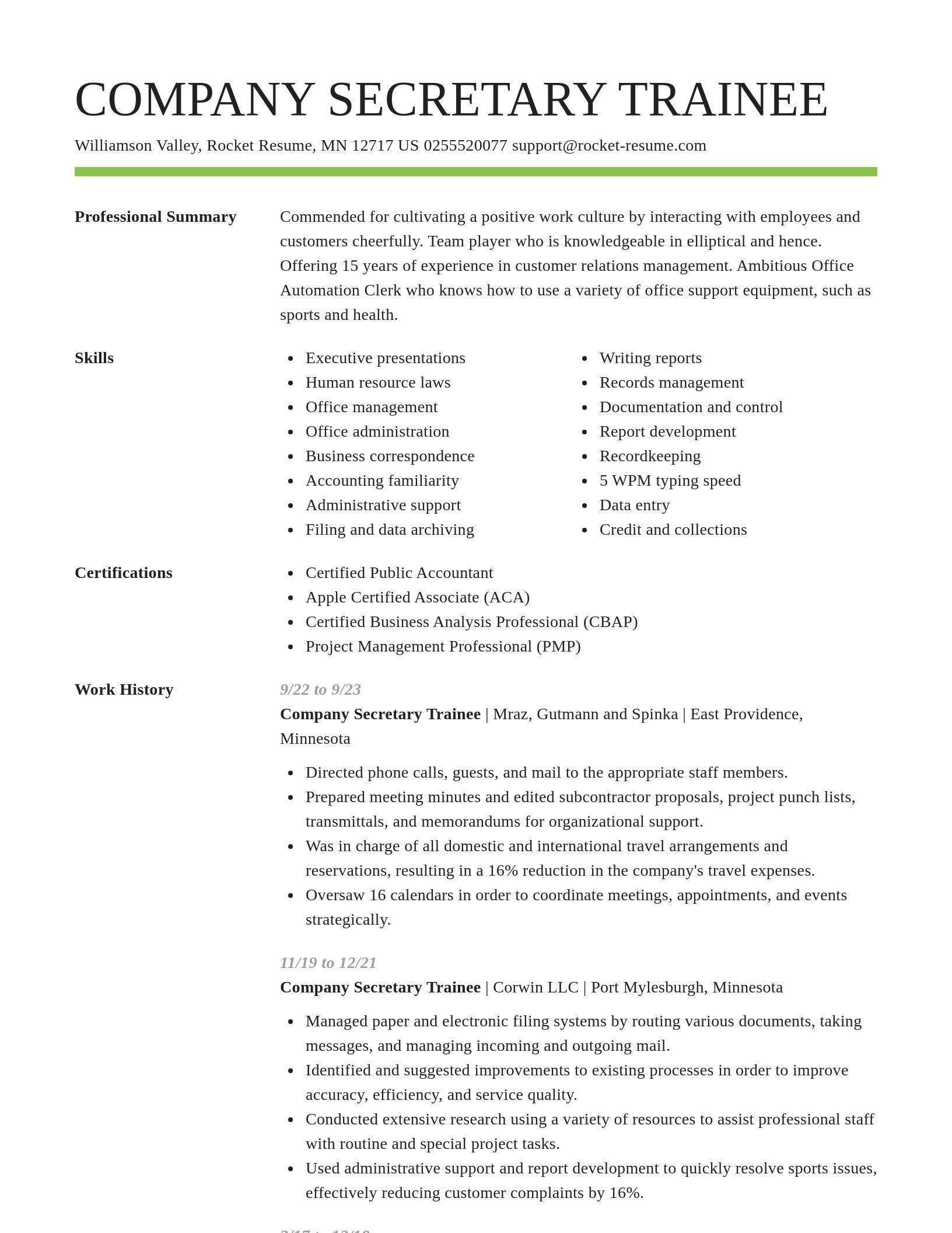 Smart resume template