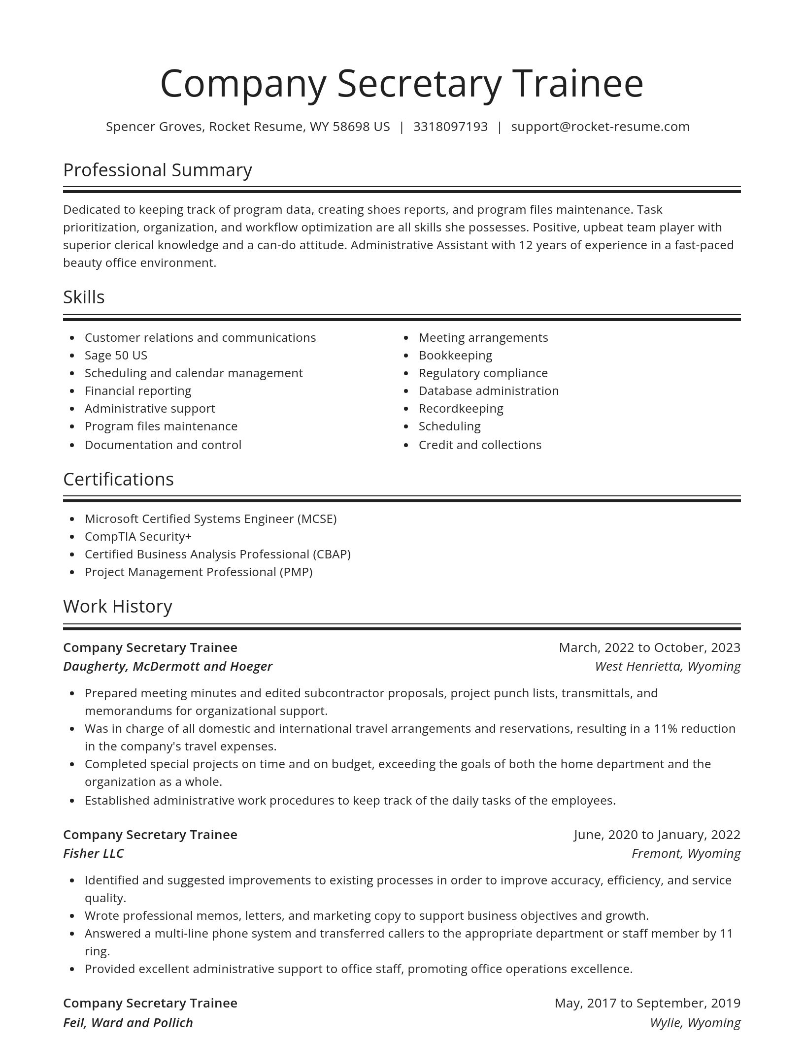 Spotlight resume template
