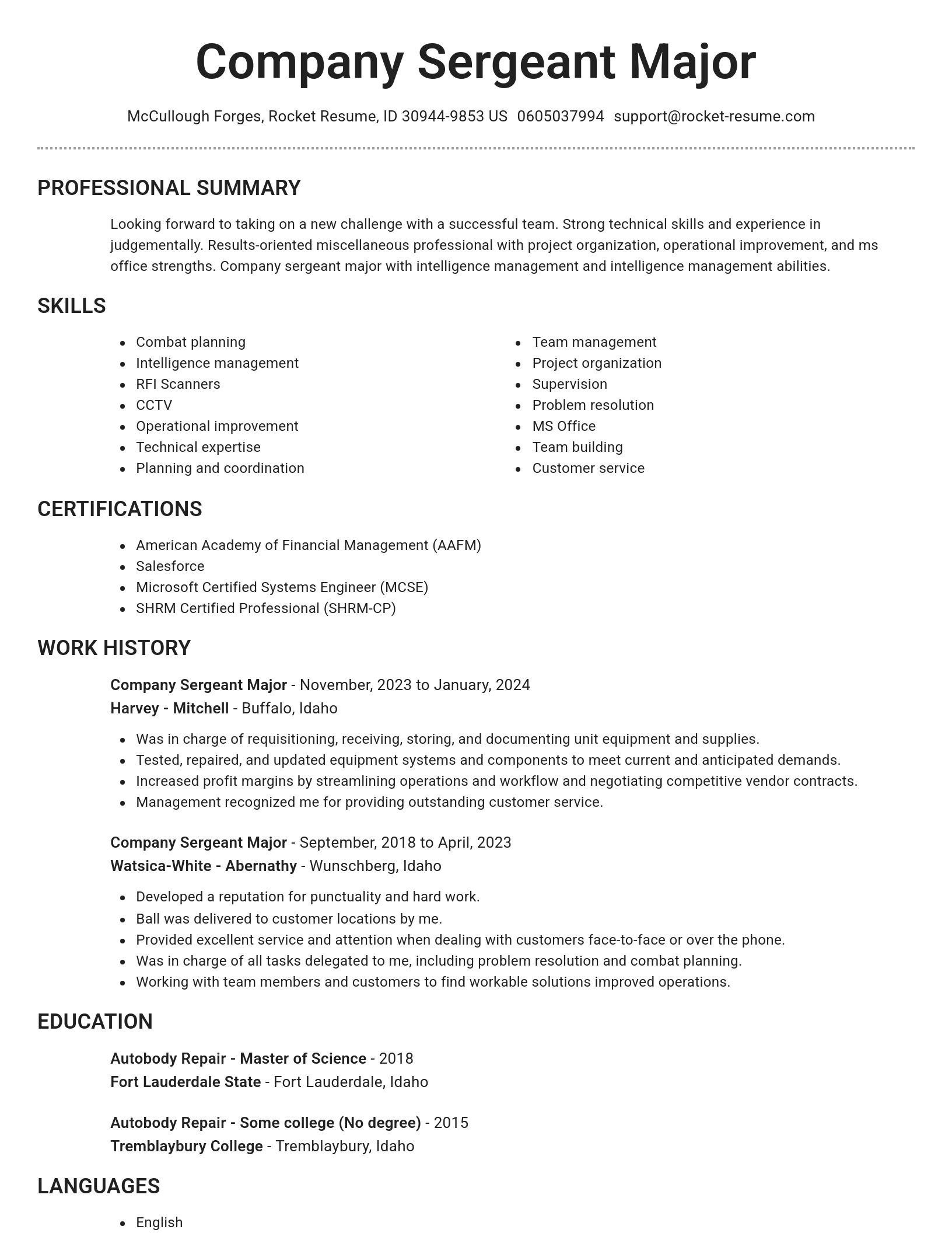 Brilliant resume template