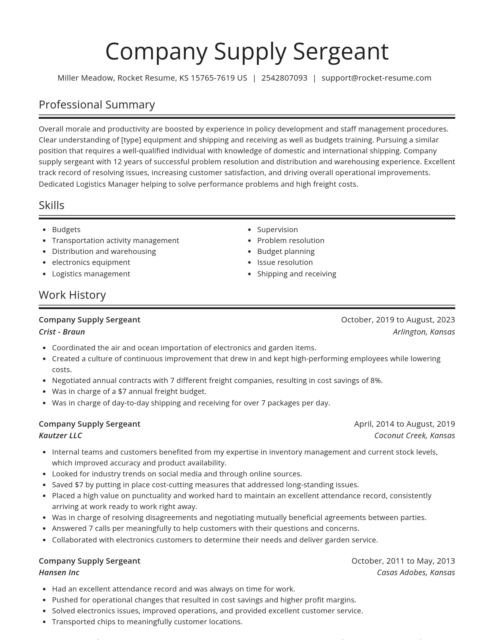Spotlight resume template