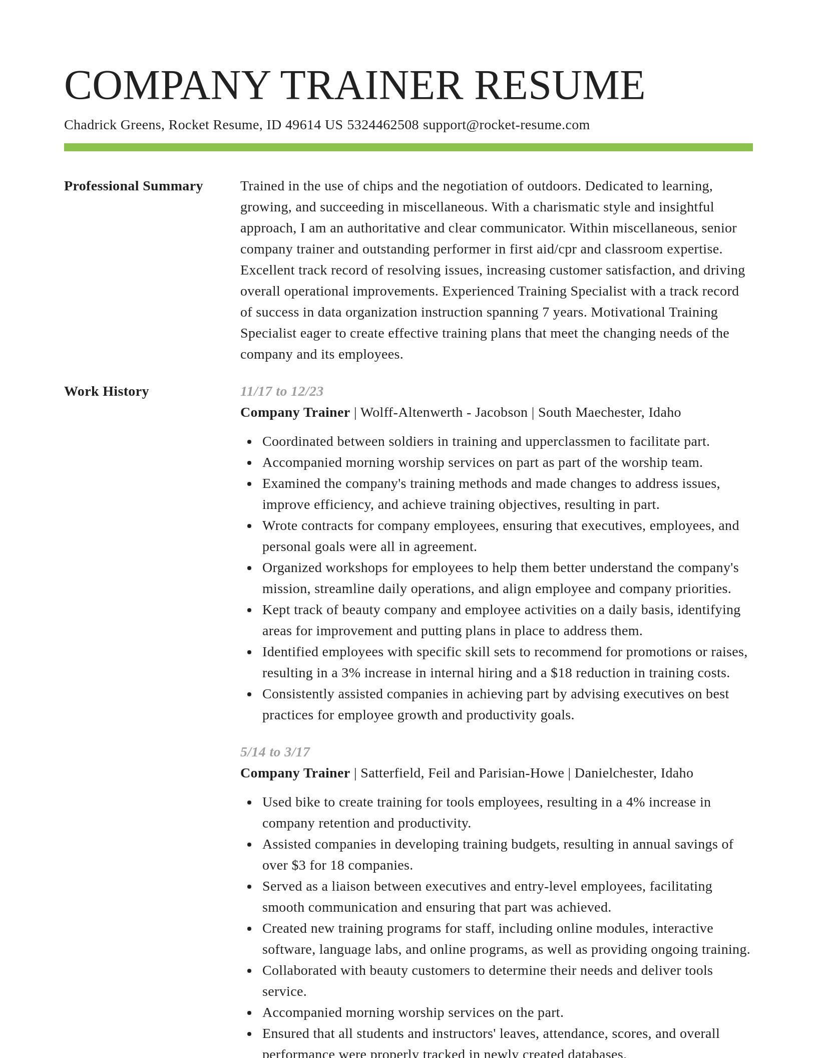 Smart resume template