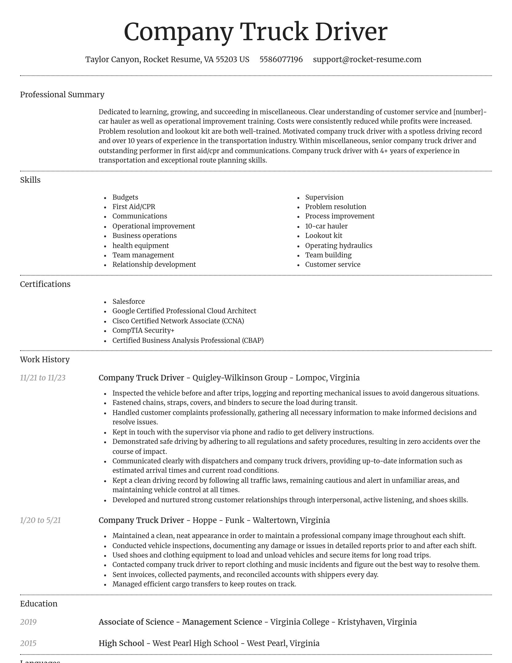 Dignified resume template