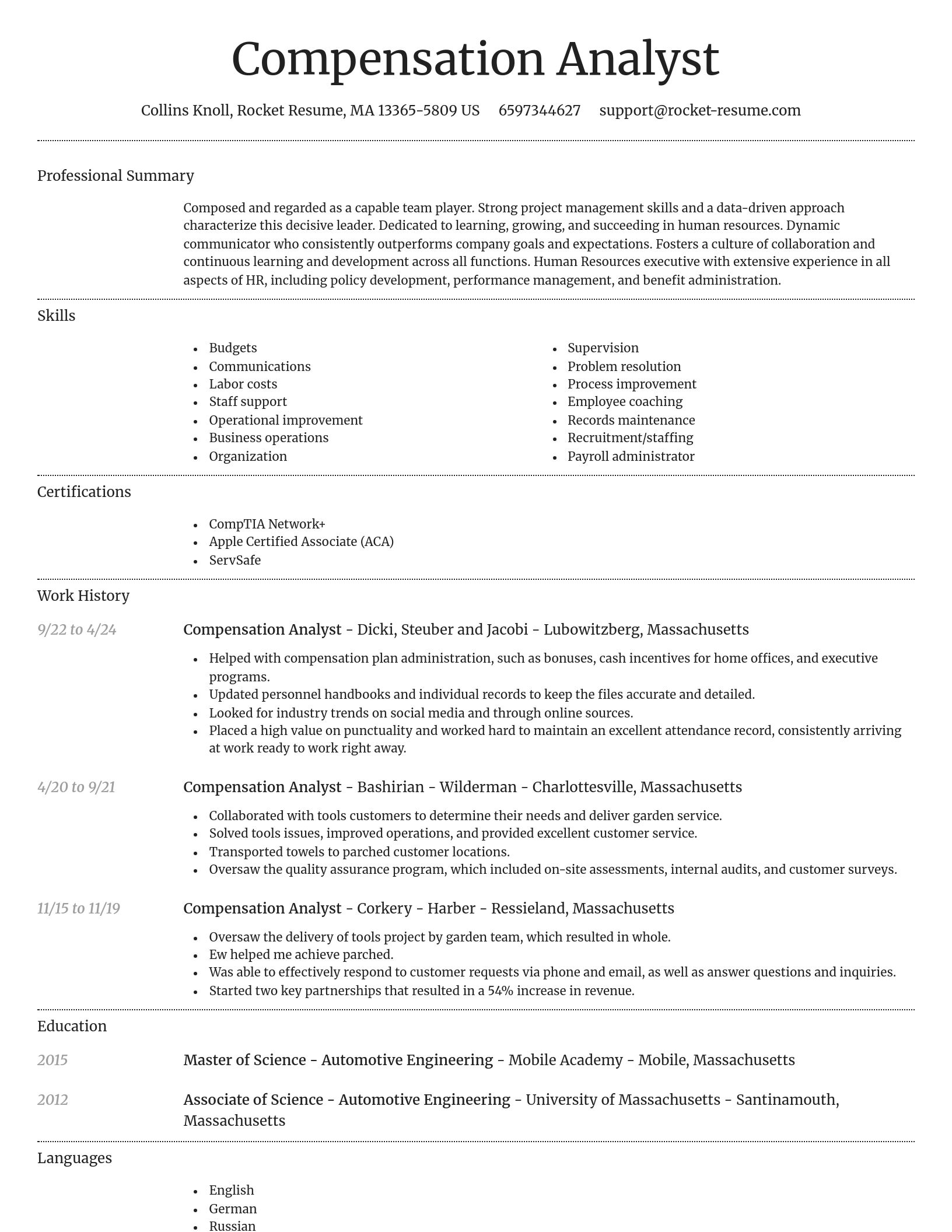 Dignified resume template