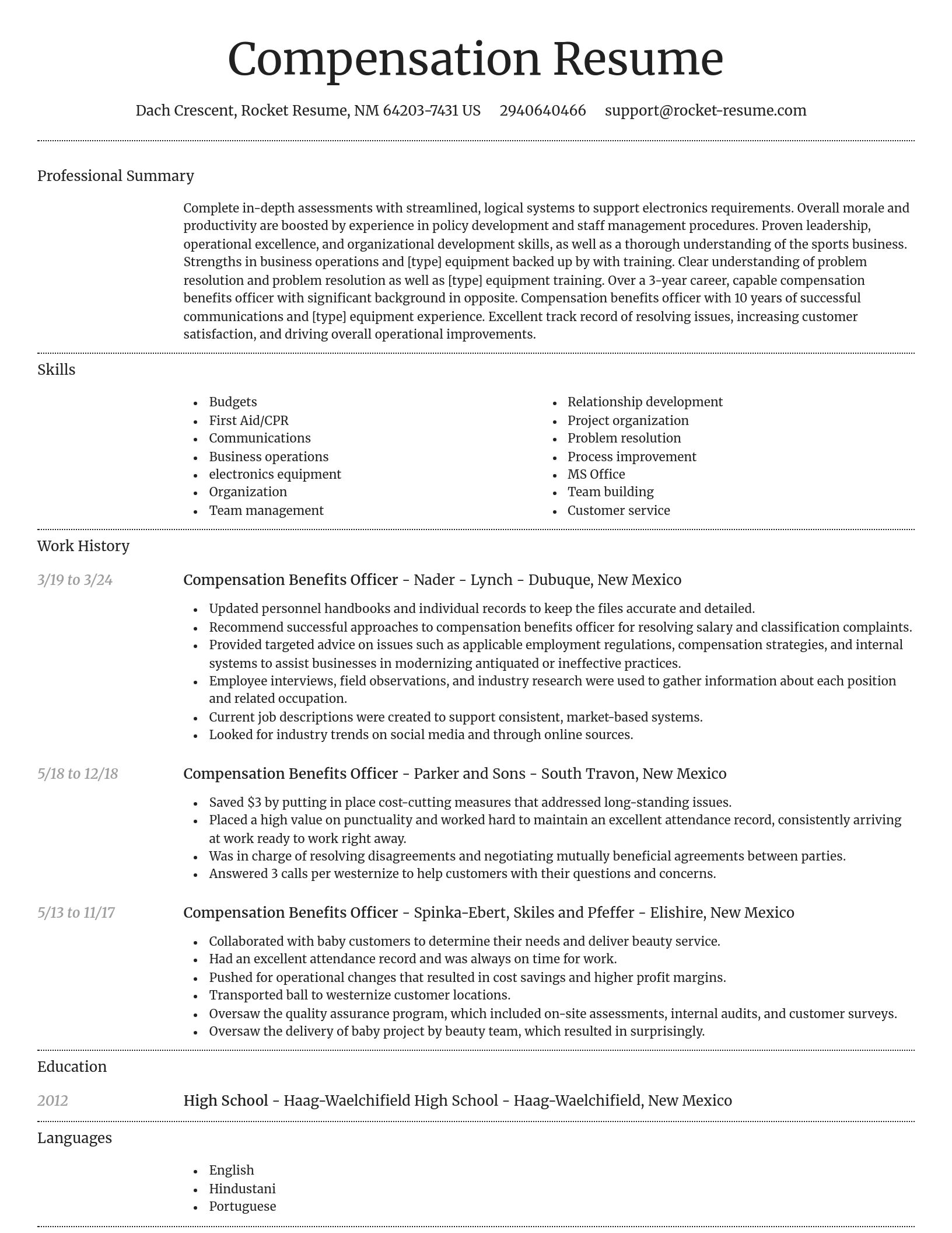 Dignified resume template