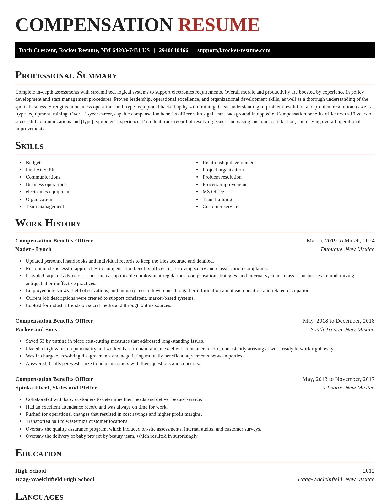 Exquisite resume template