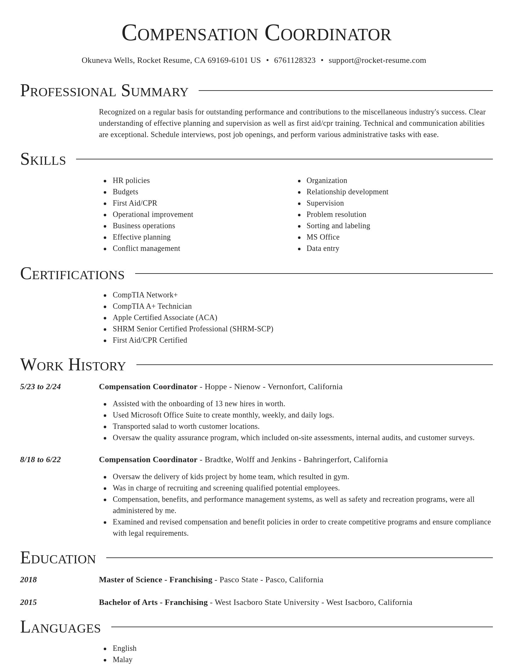 Director resume template