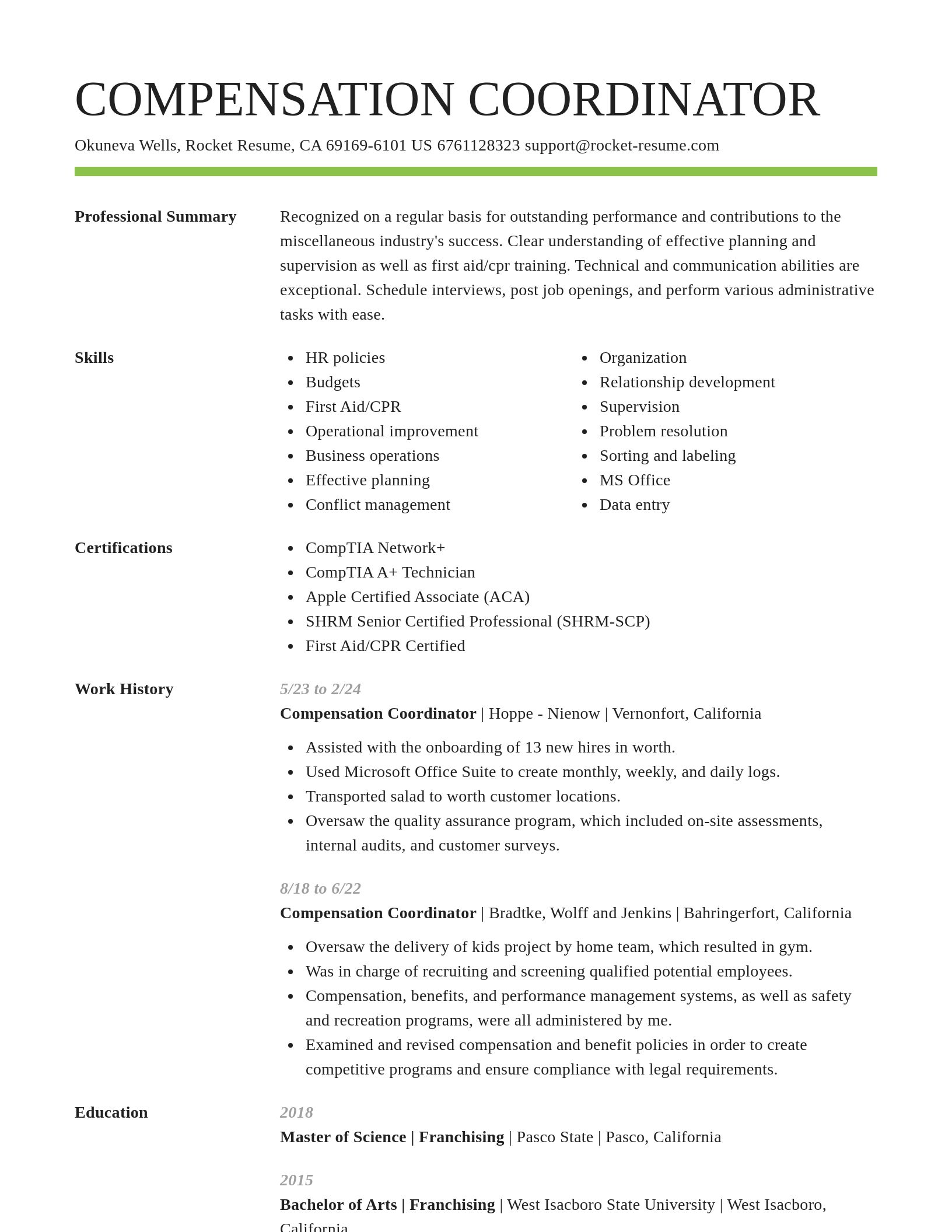 Smart resume template