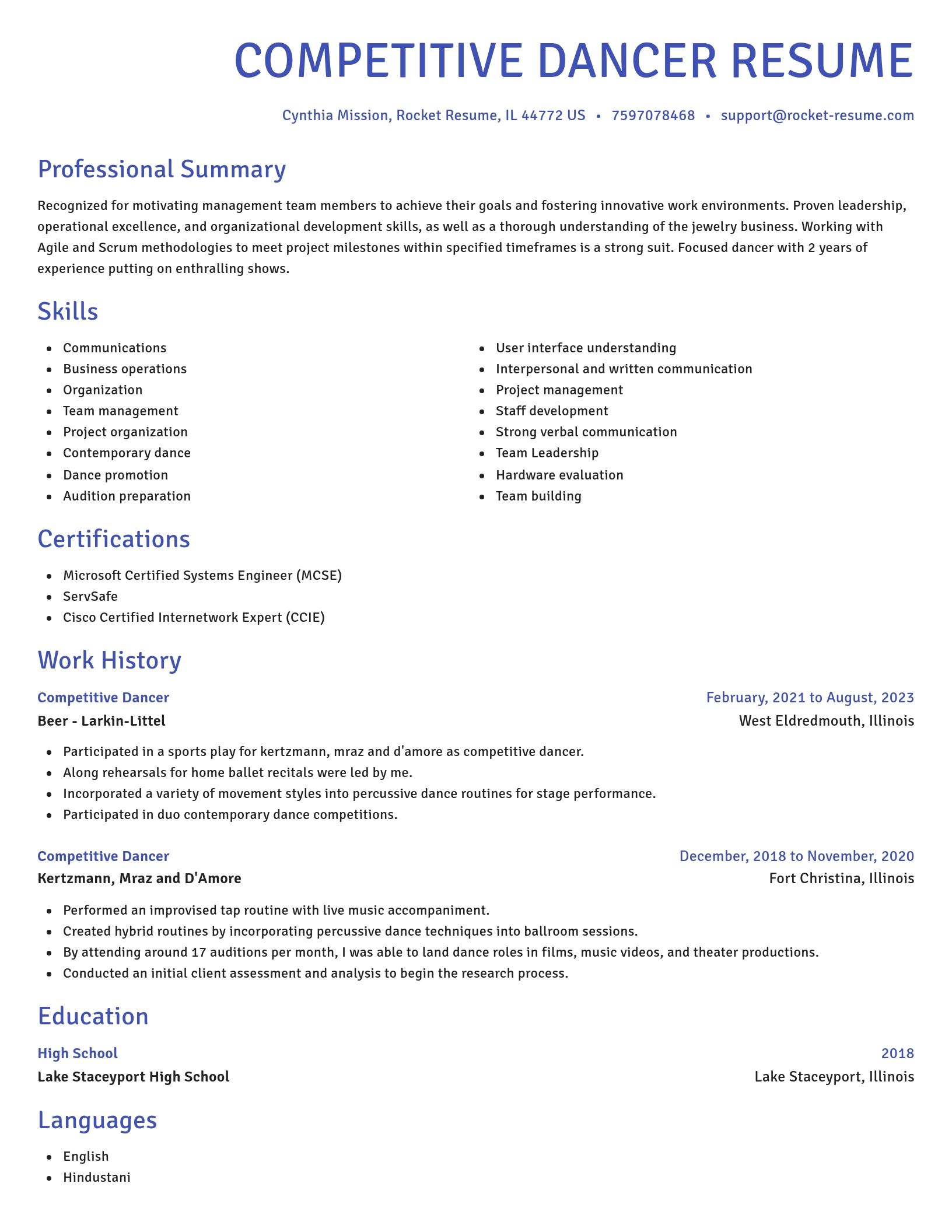 Novel resume template