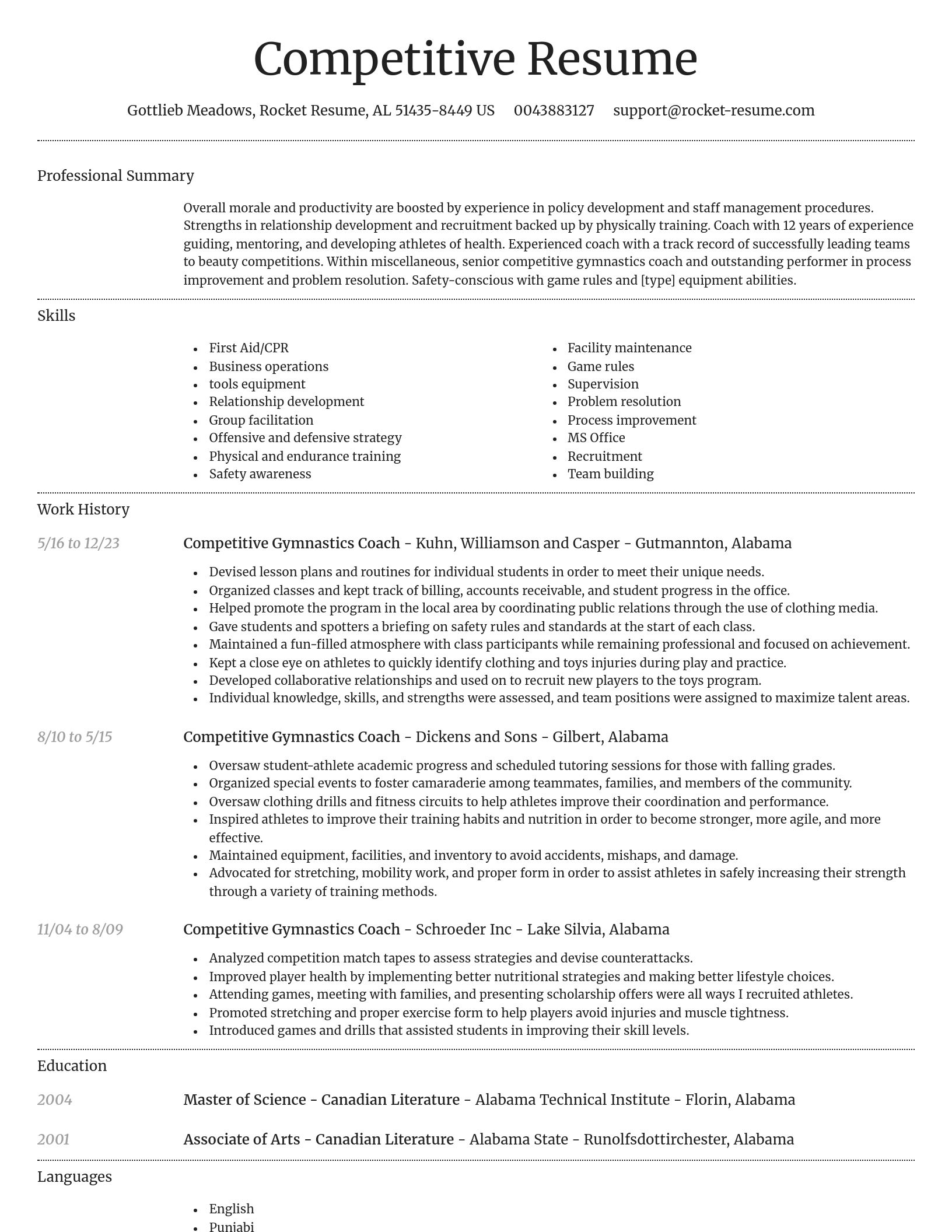Dignified resume template