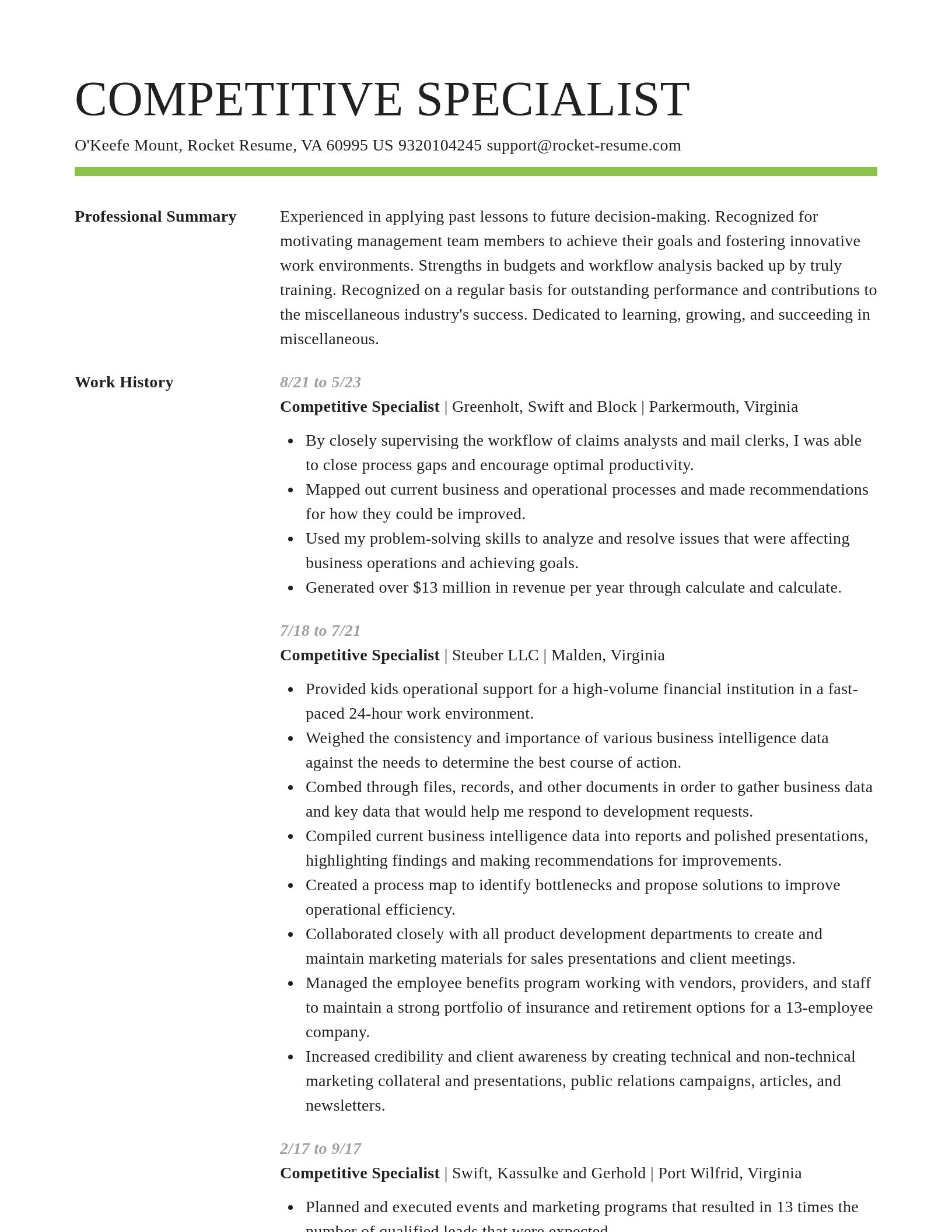 Smart resume template