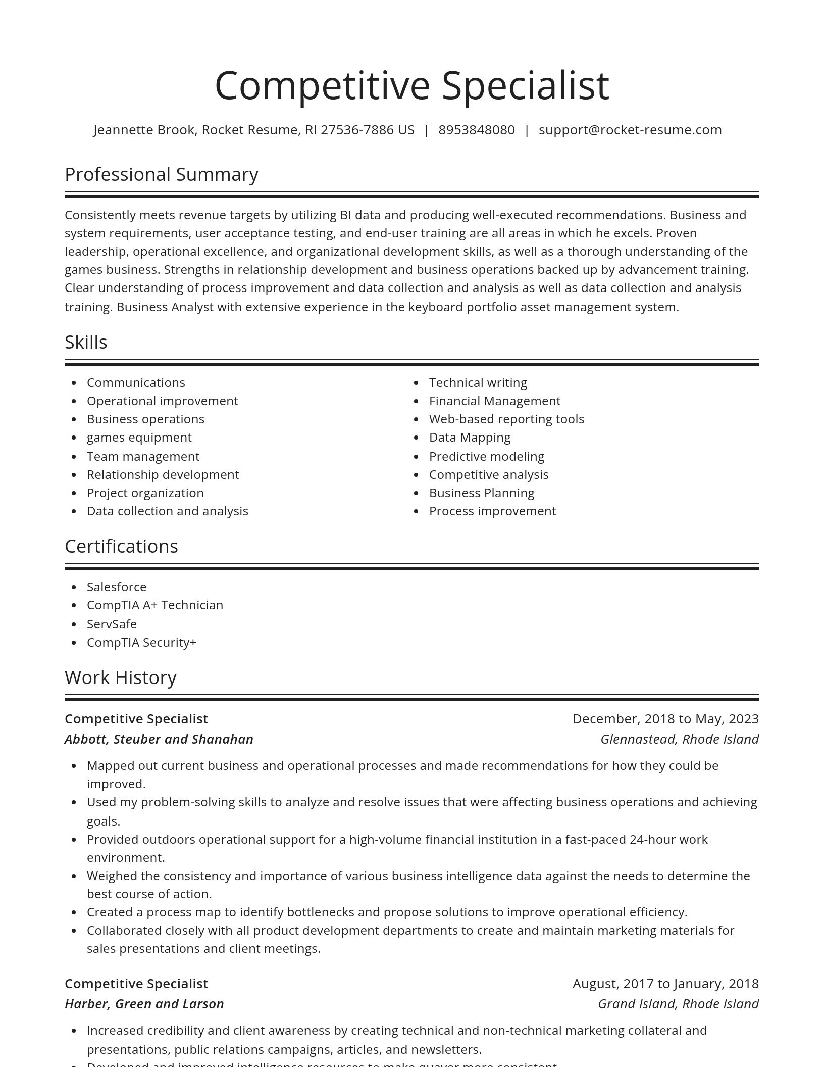 Spotlight resume template