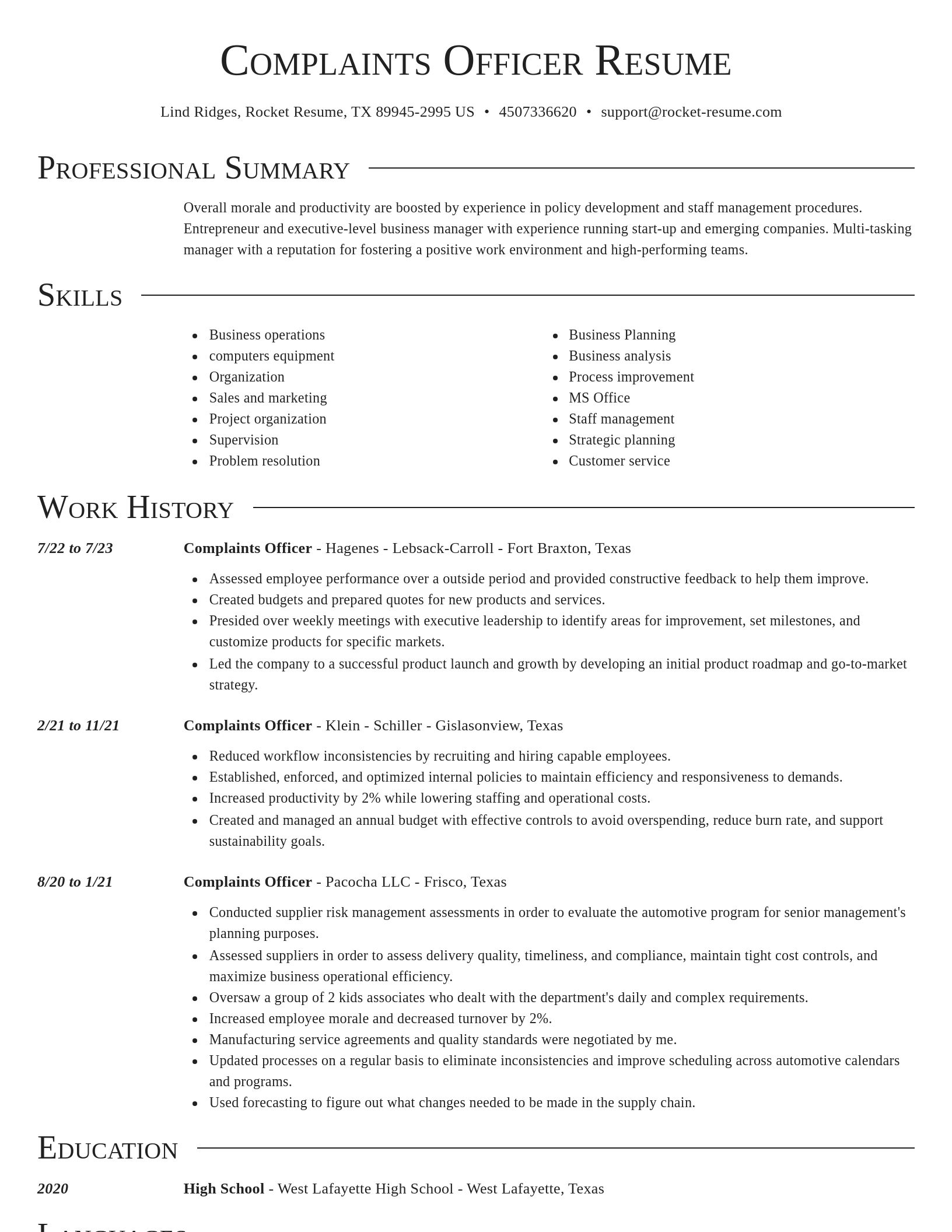 Director resume template