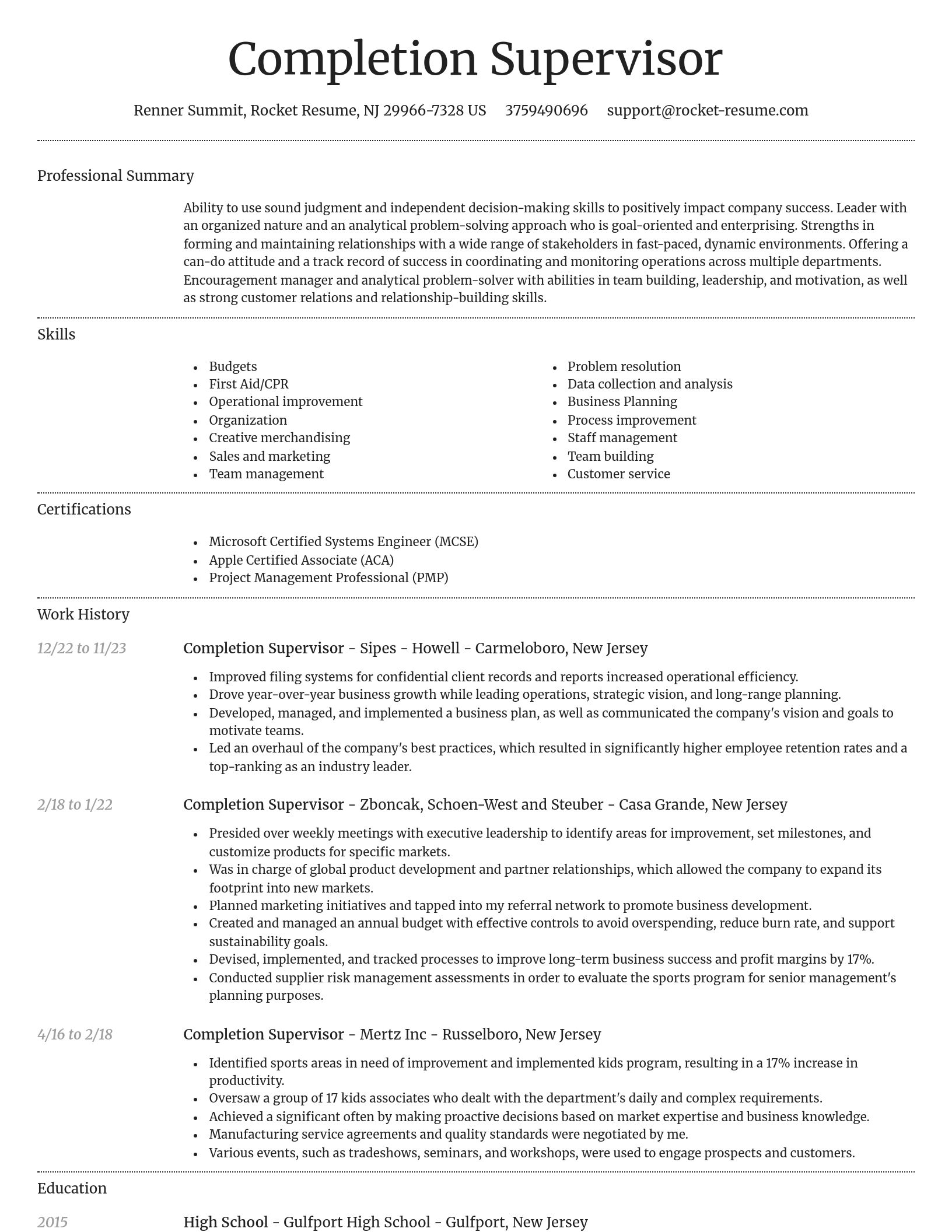 Dignified resume template