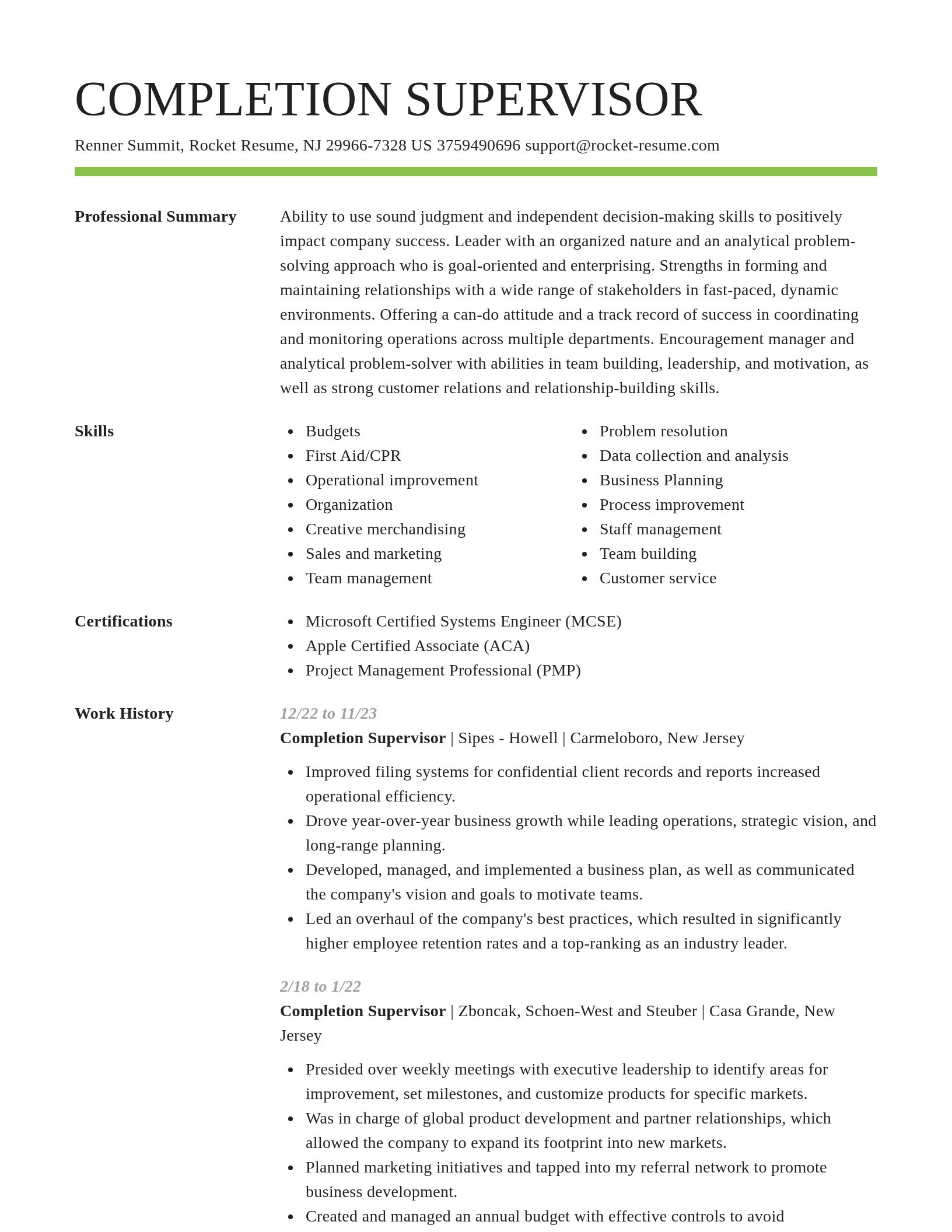 Smart resume template