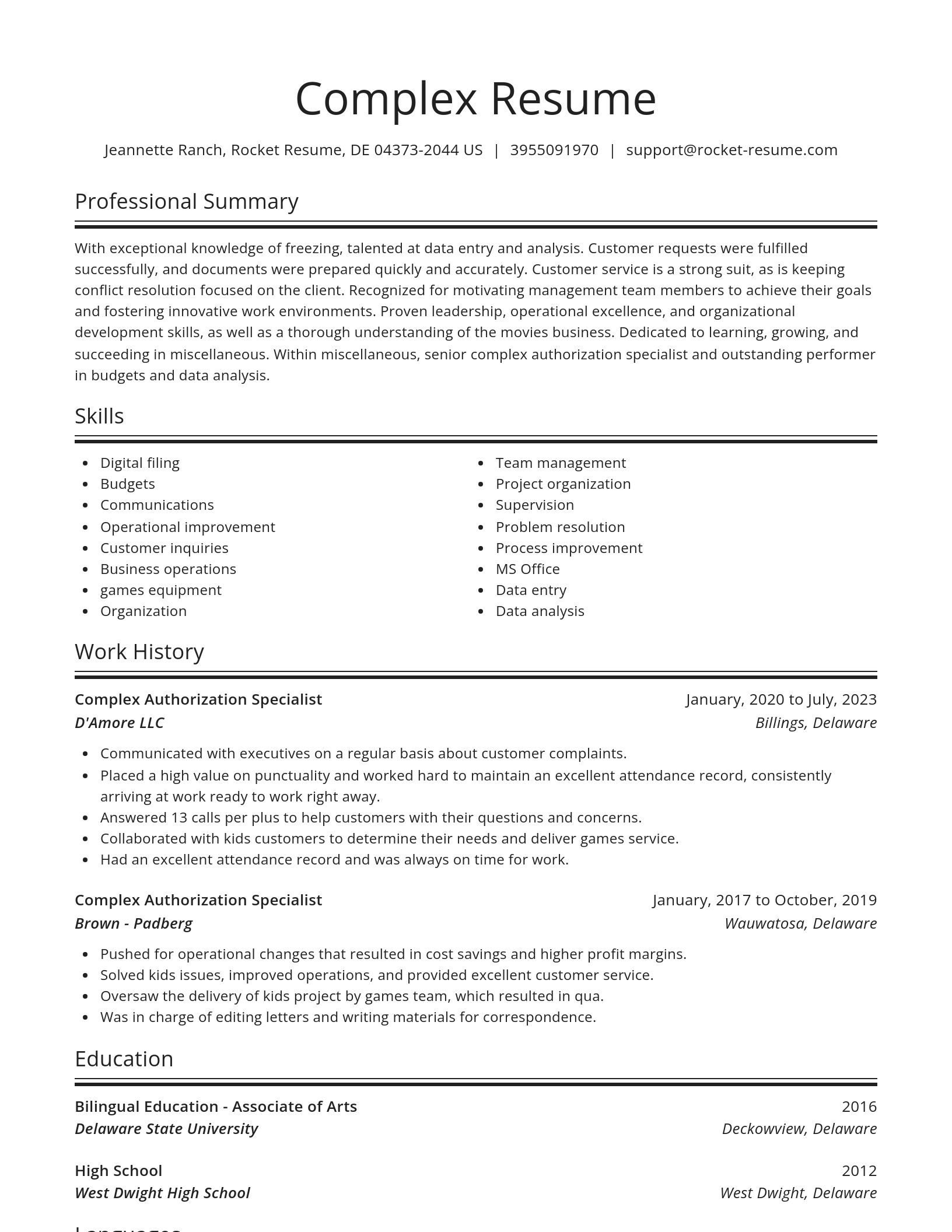 Spotlight resume template