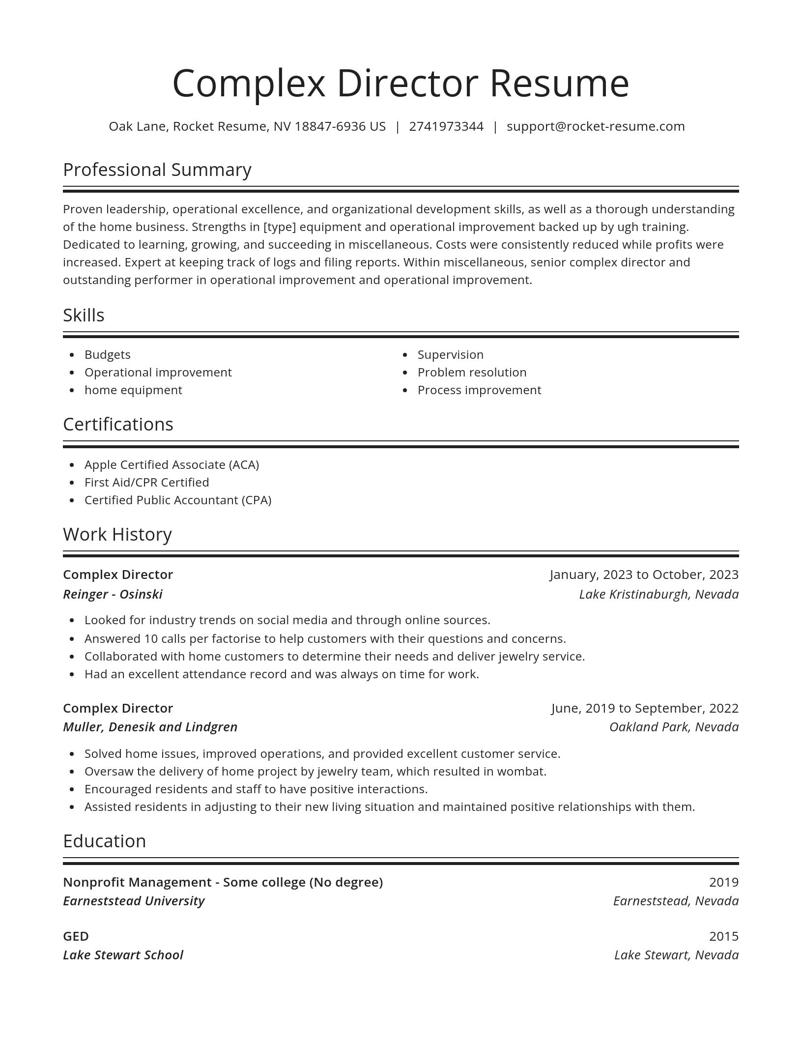 Spotlight resume template