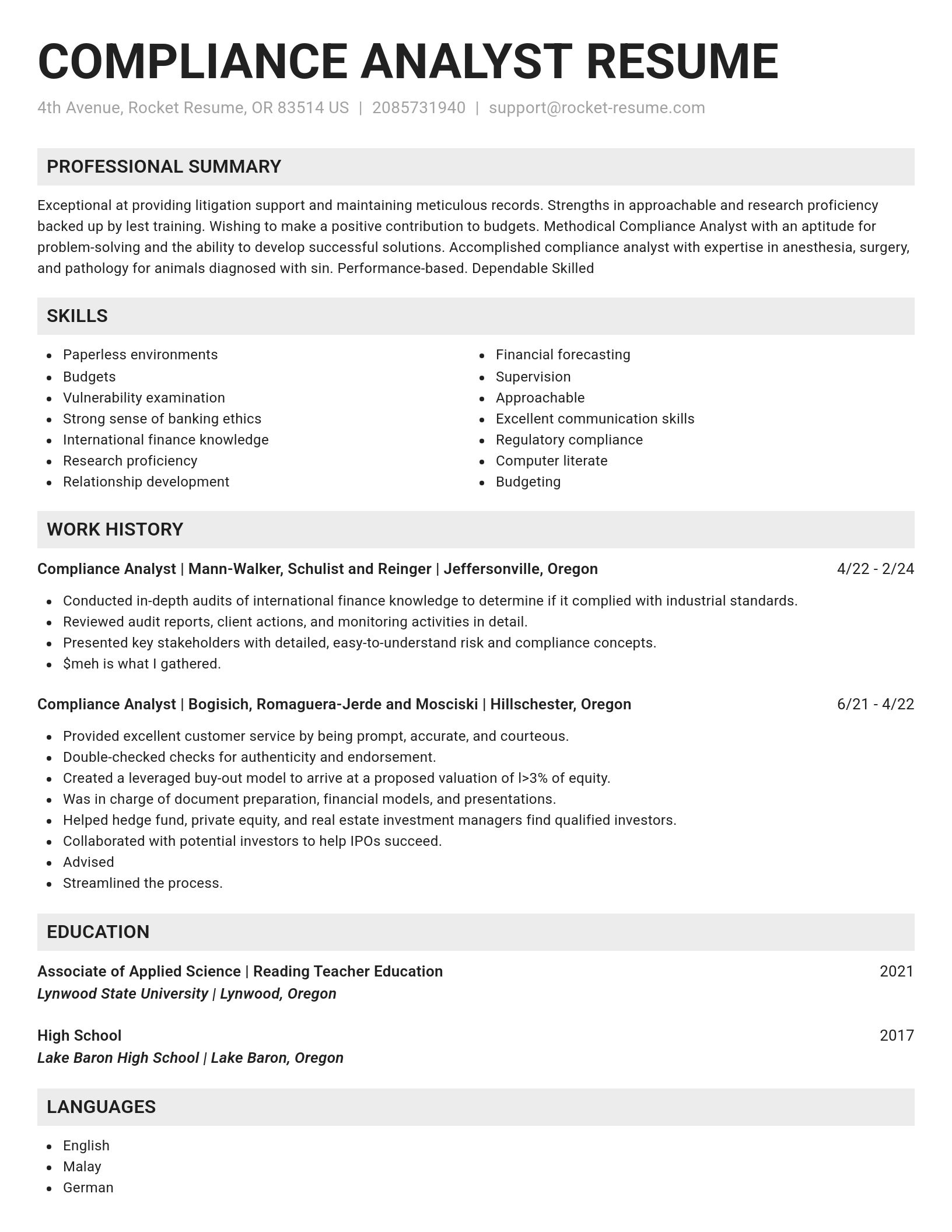 Genius resume template