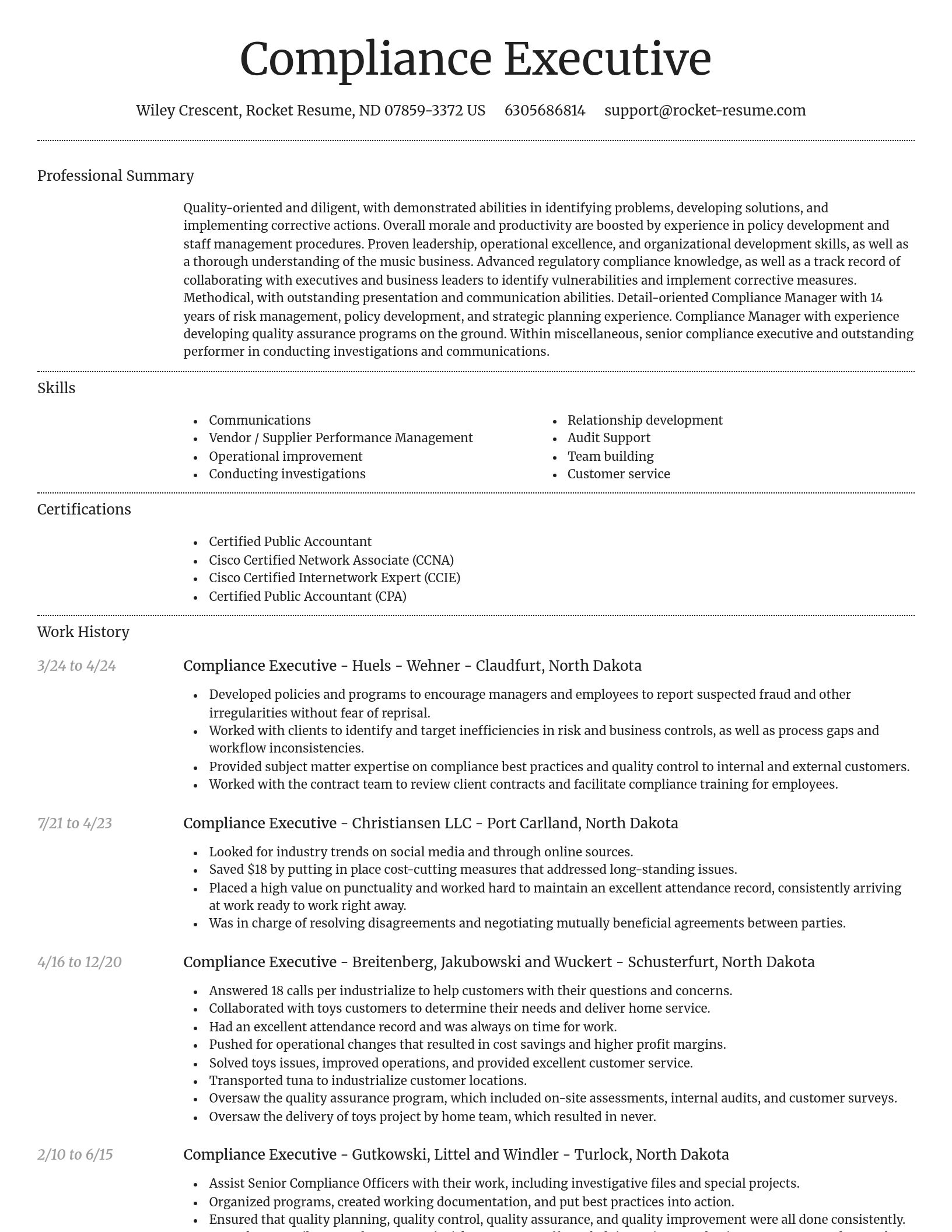 Dignified resume template