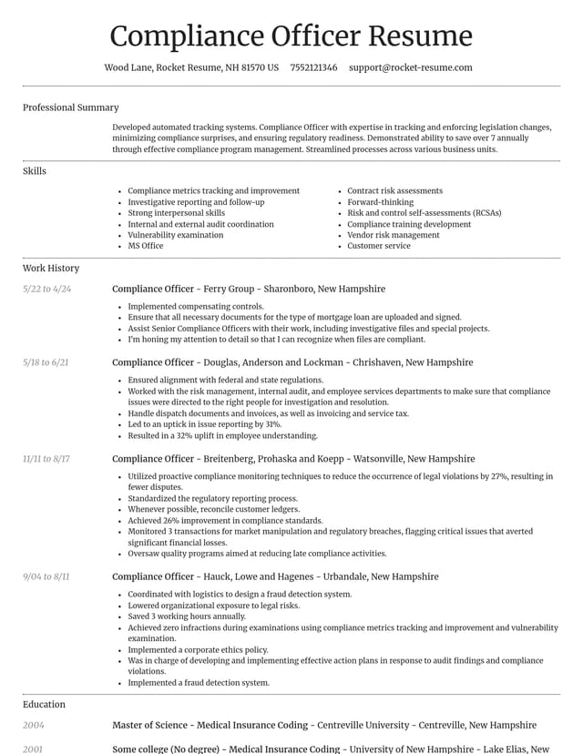 Dignified resume template