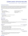 Compliance Officer resume template