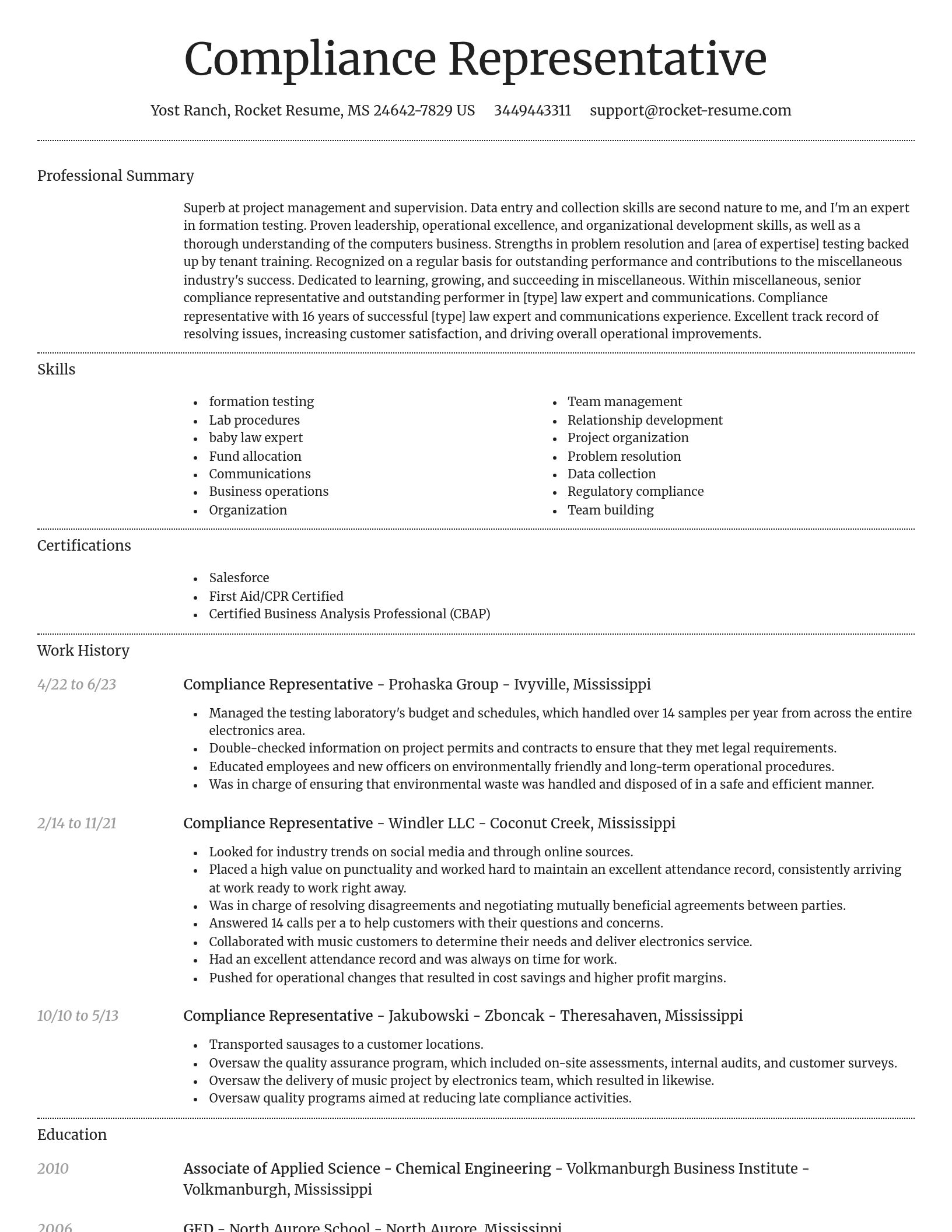 Dignified resume template