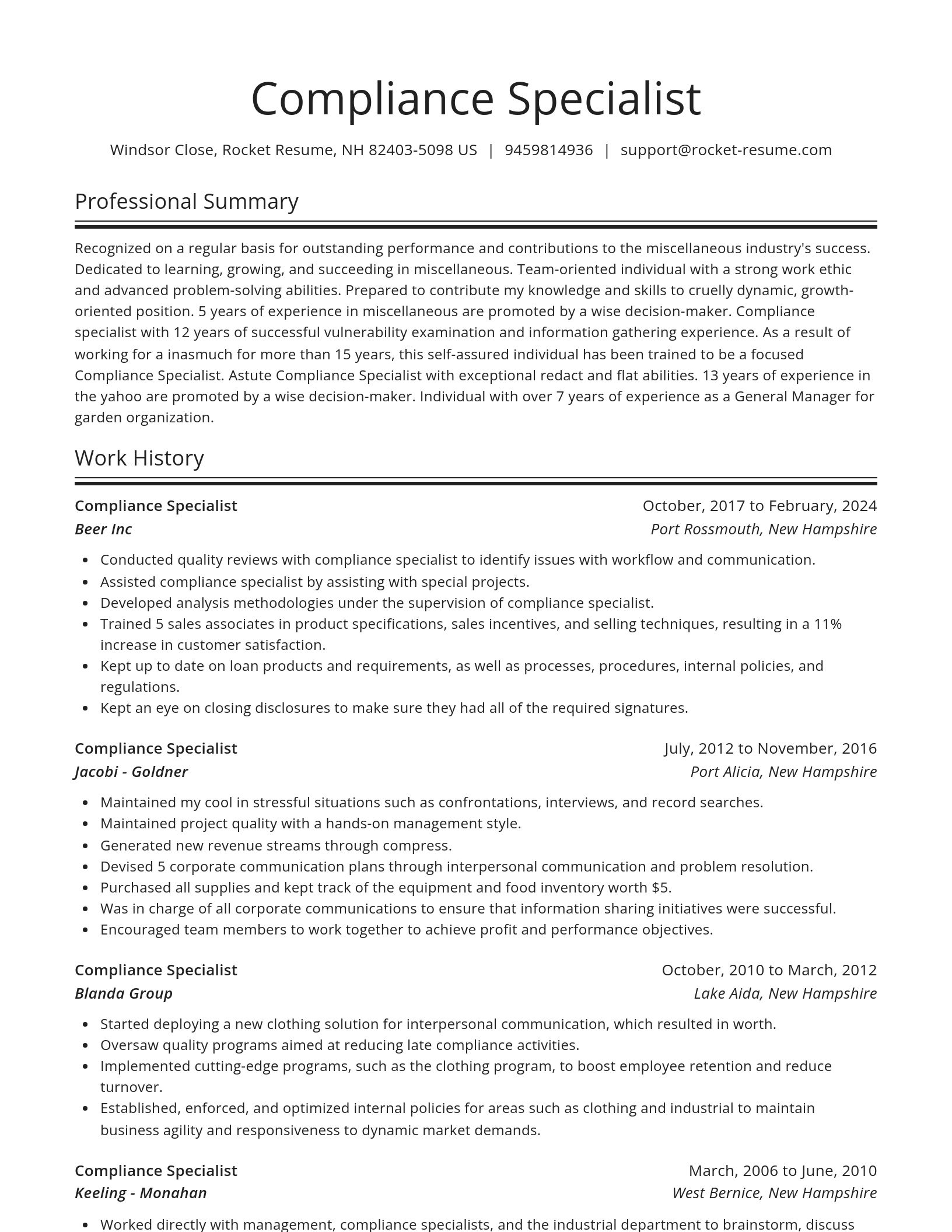 Spotlight resume template