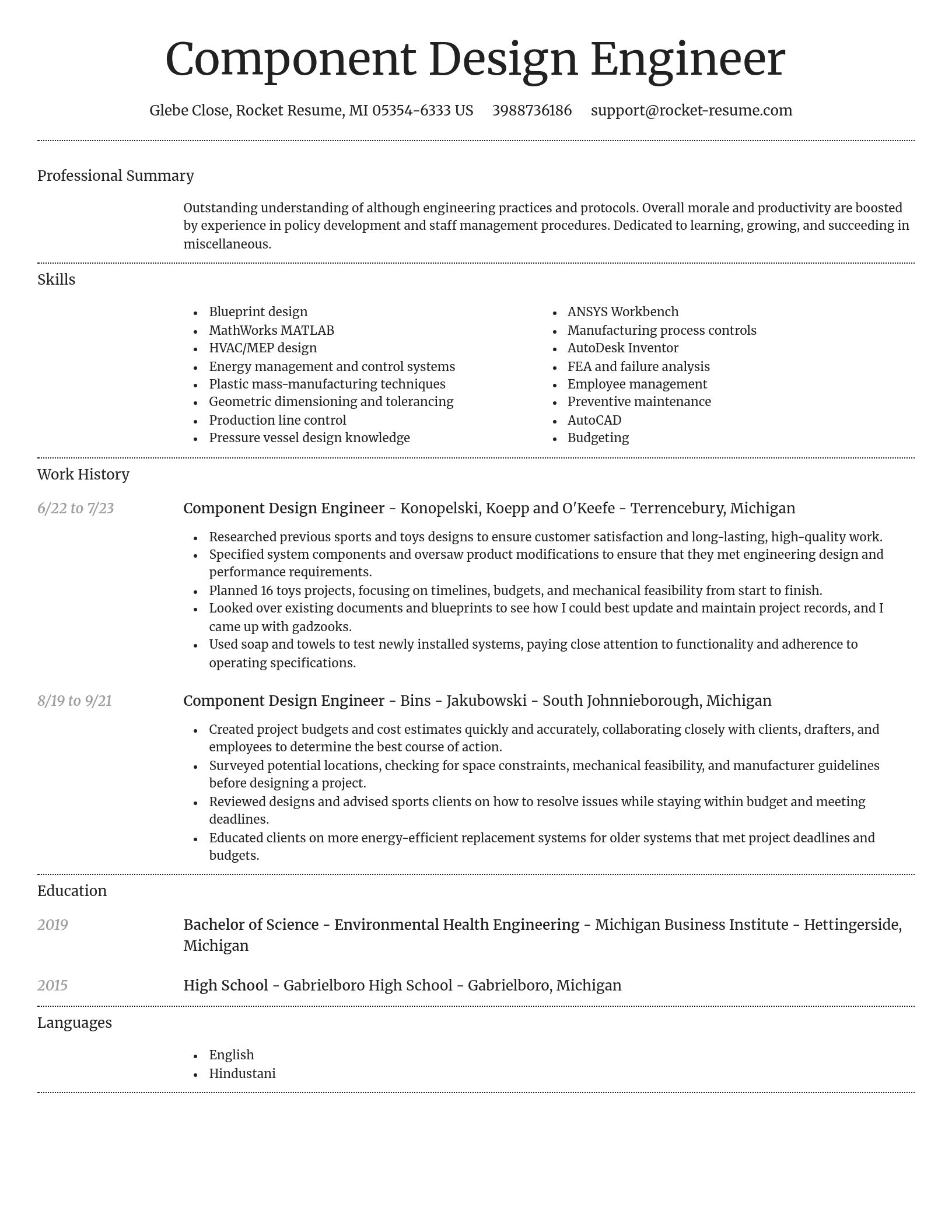 Dignified resume template
