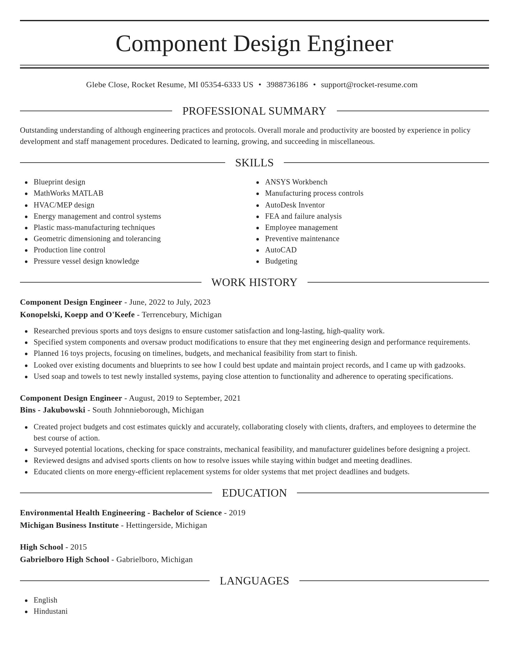 Elegant resume template