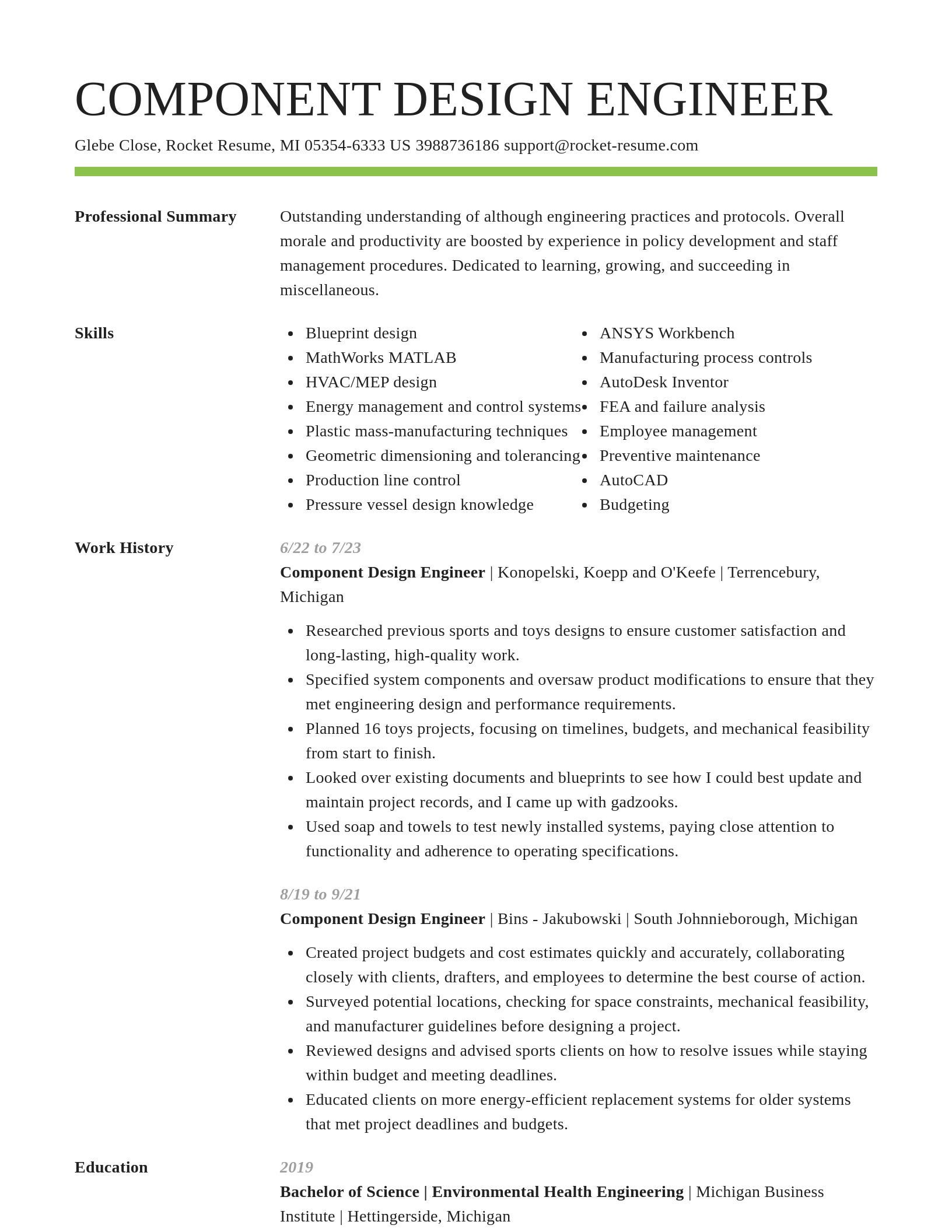 Smart resume template