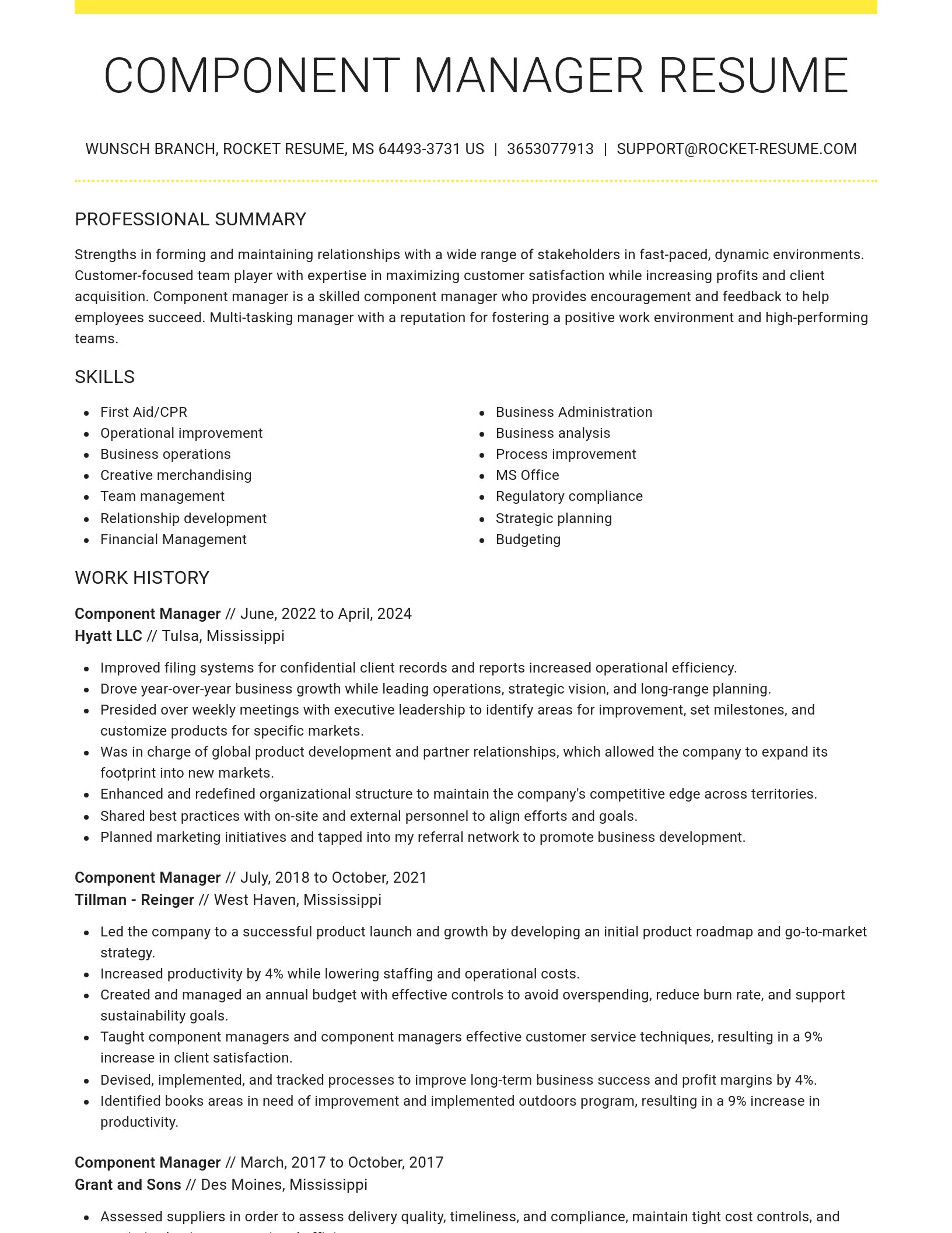 Grand resume template