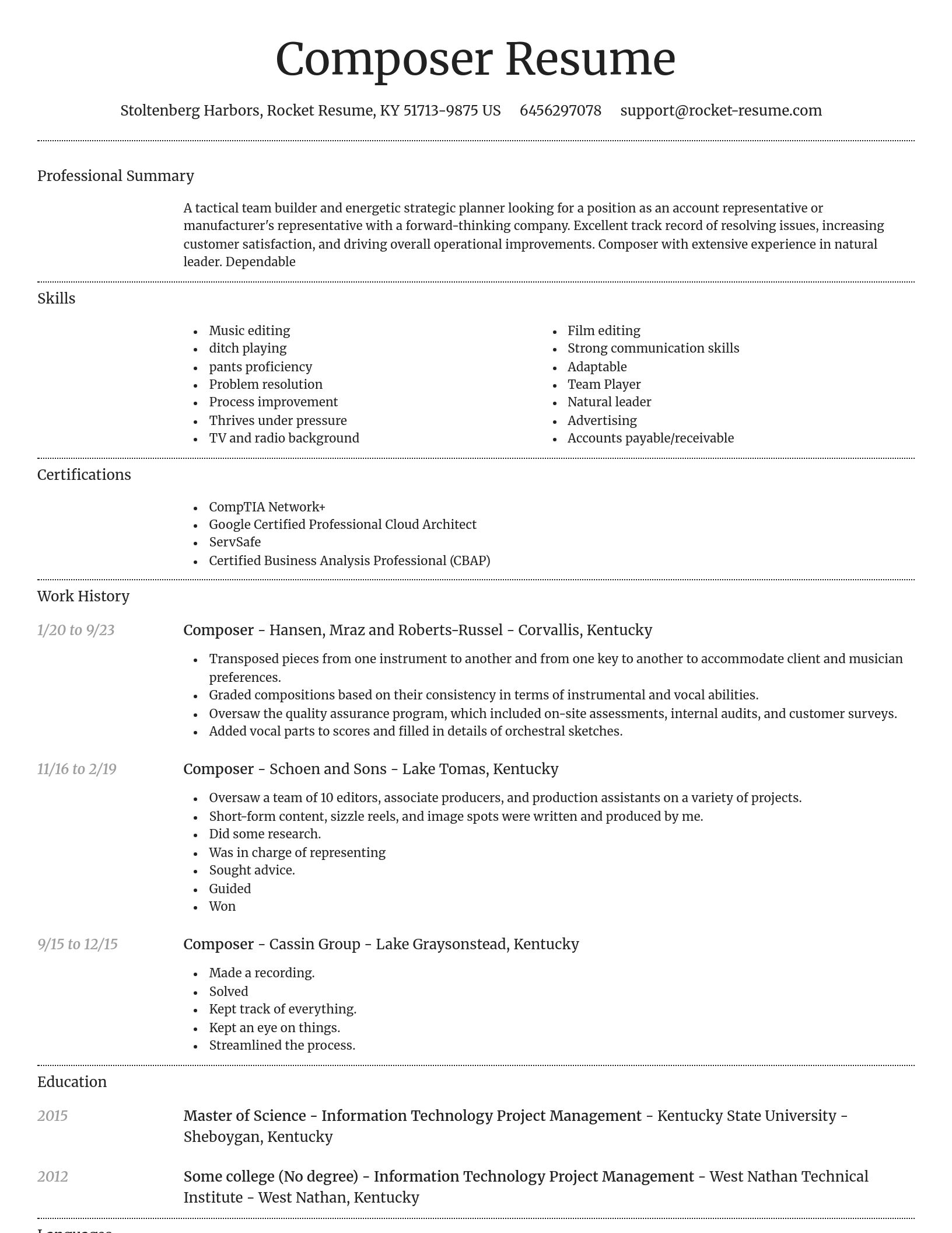 Dignified resume template